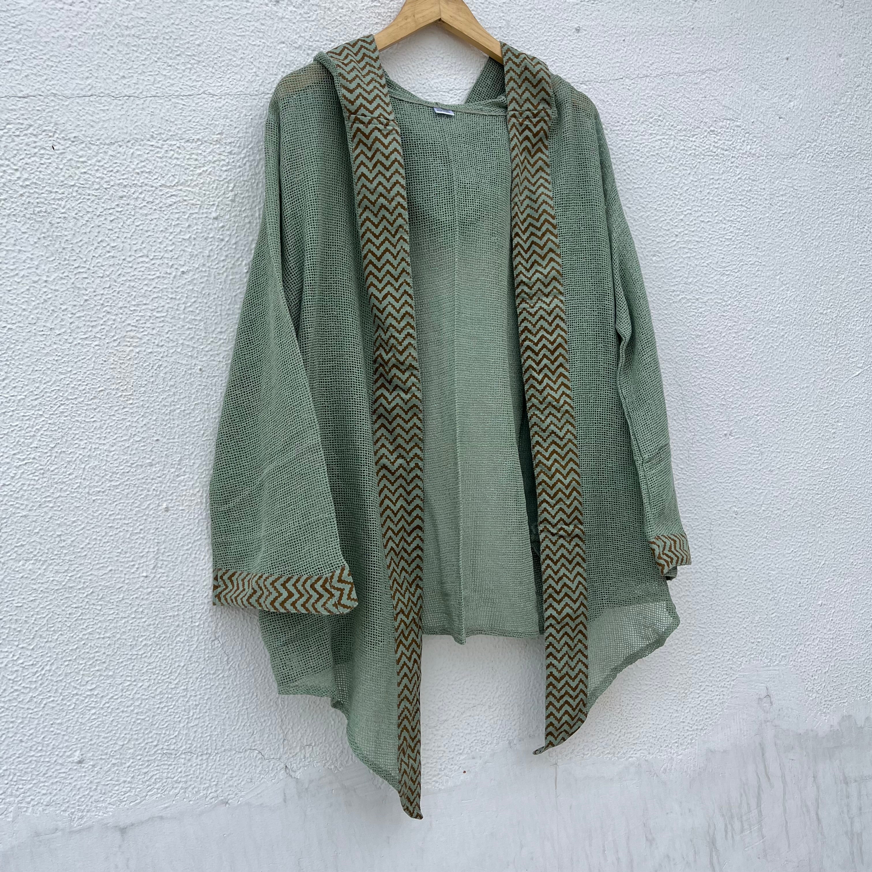Kabira Cotton Shrug - Sage Green