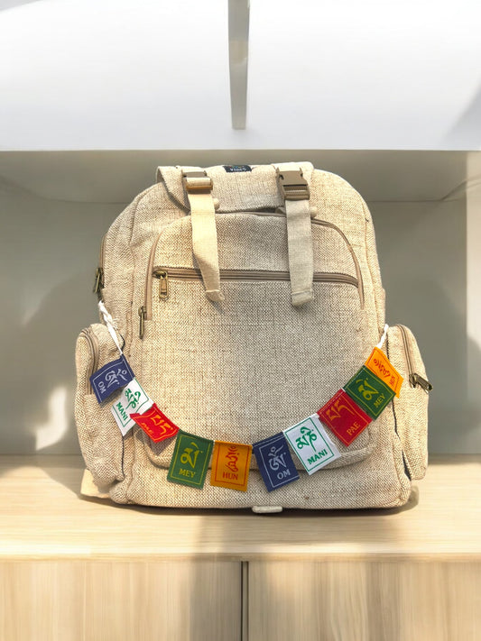 Big Jute Backpack with Flag