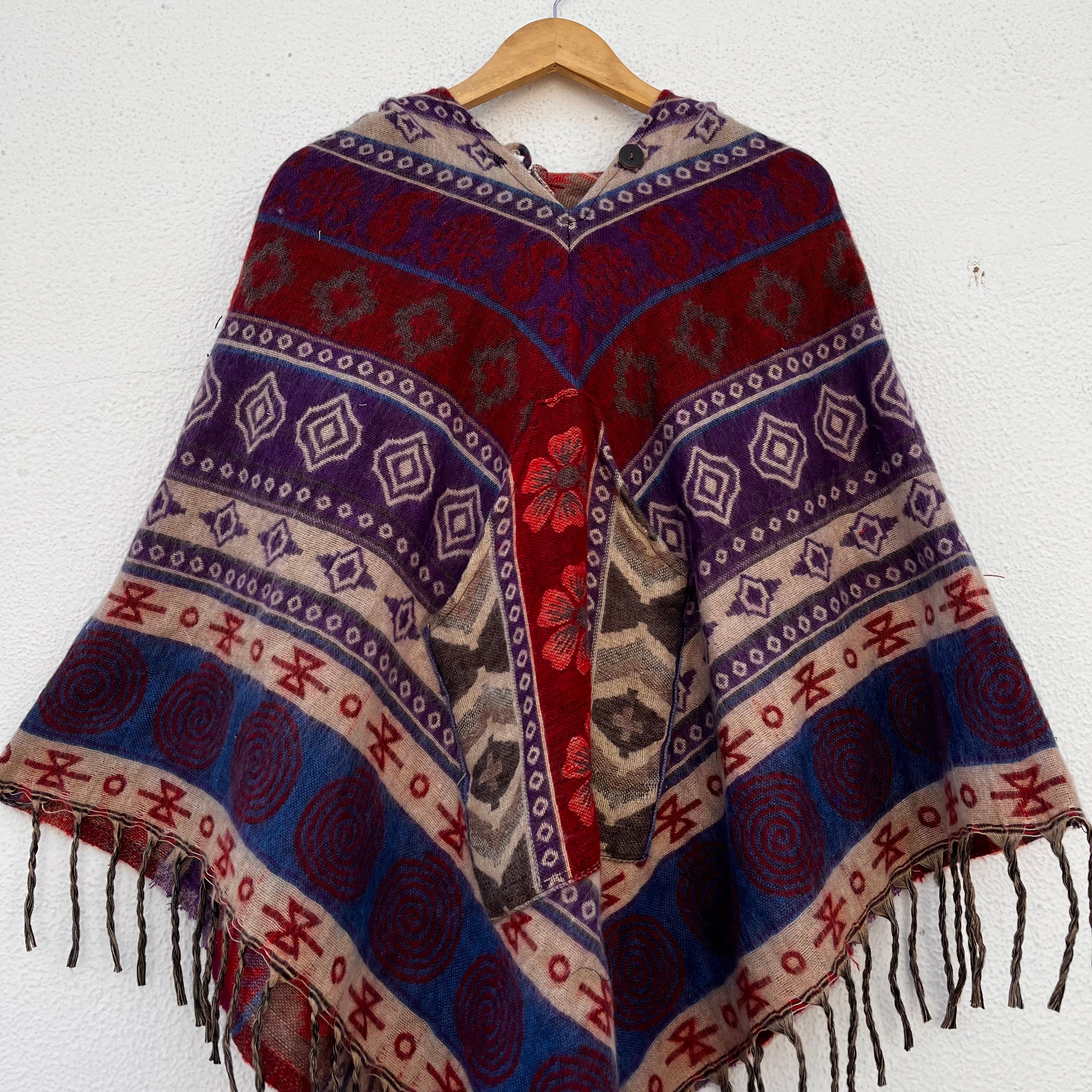 Pahadi Printed Poncho With Hood