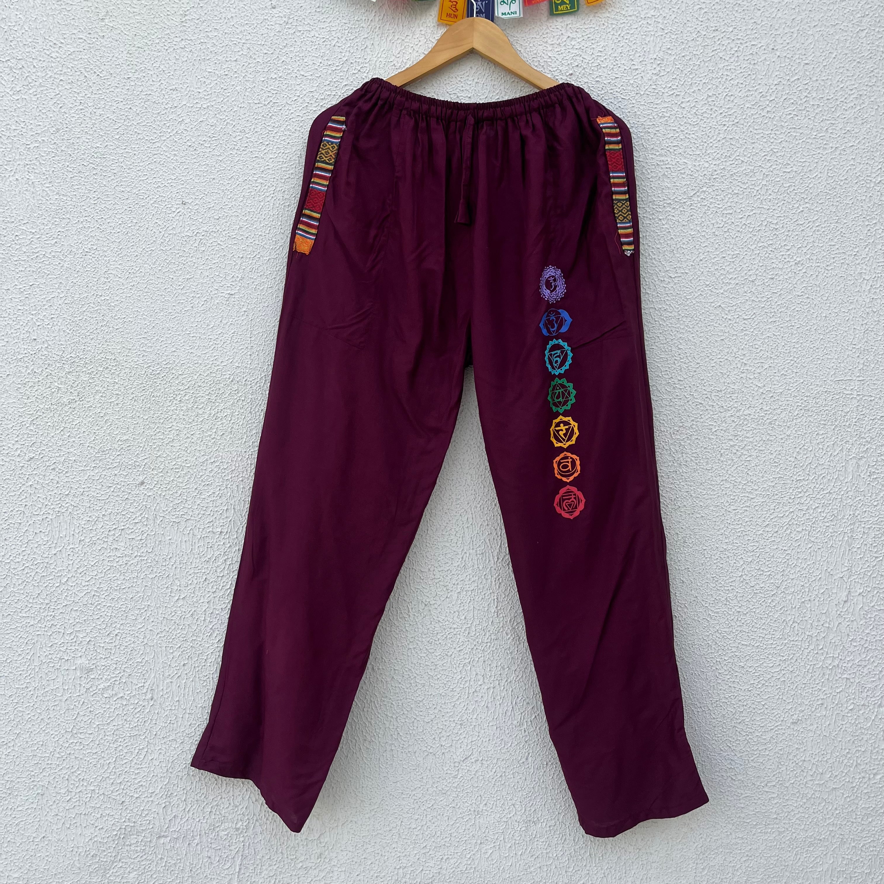 7 Chakra Pants - Wine (Multicolour)