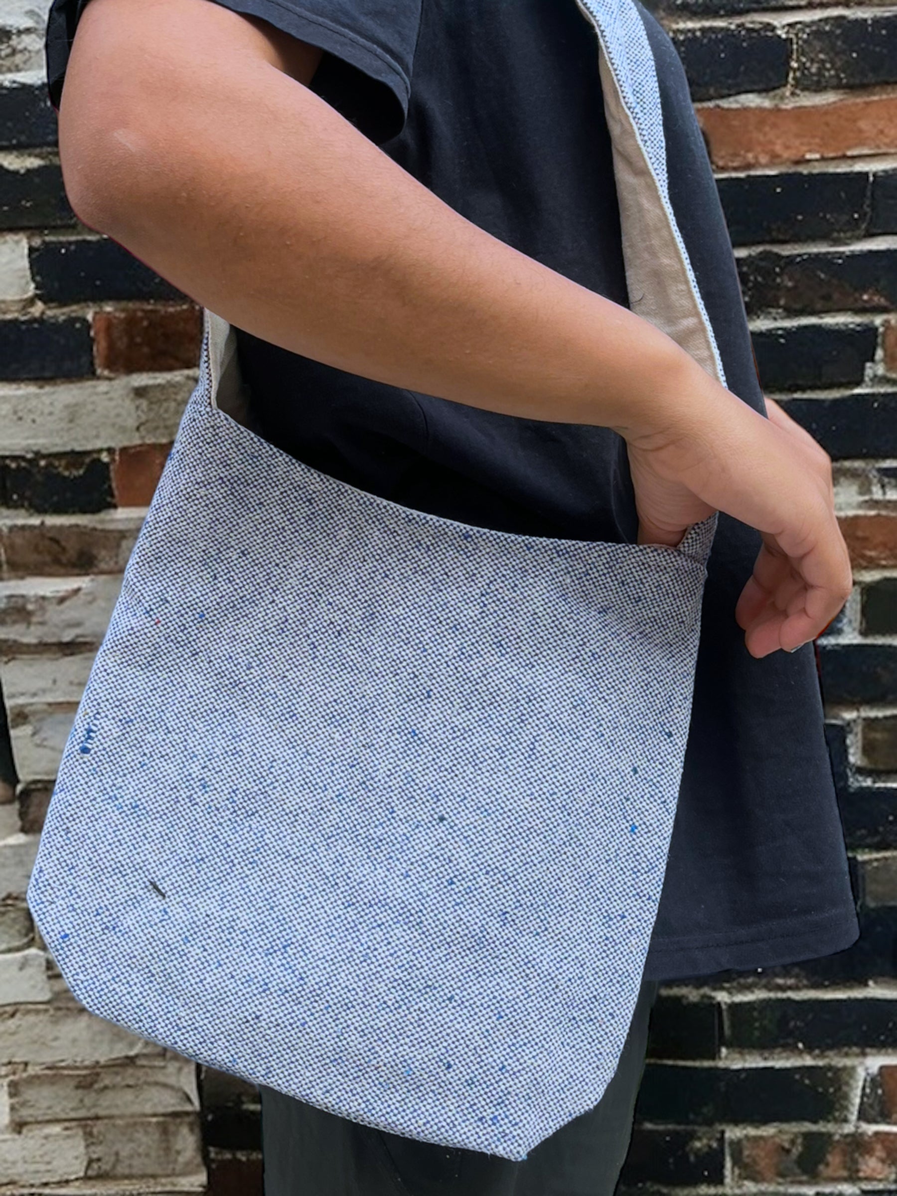 Small Hemp Jhola - Ink Blue