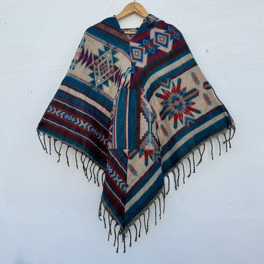 Pahadi Printed Poncho With Hood