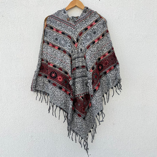 Pahadi Printed Poncho With Hood