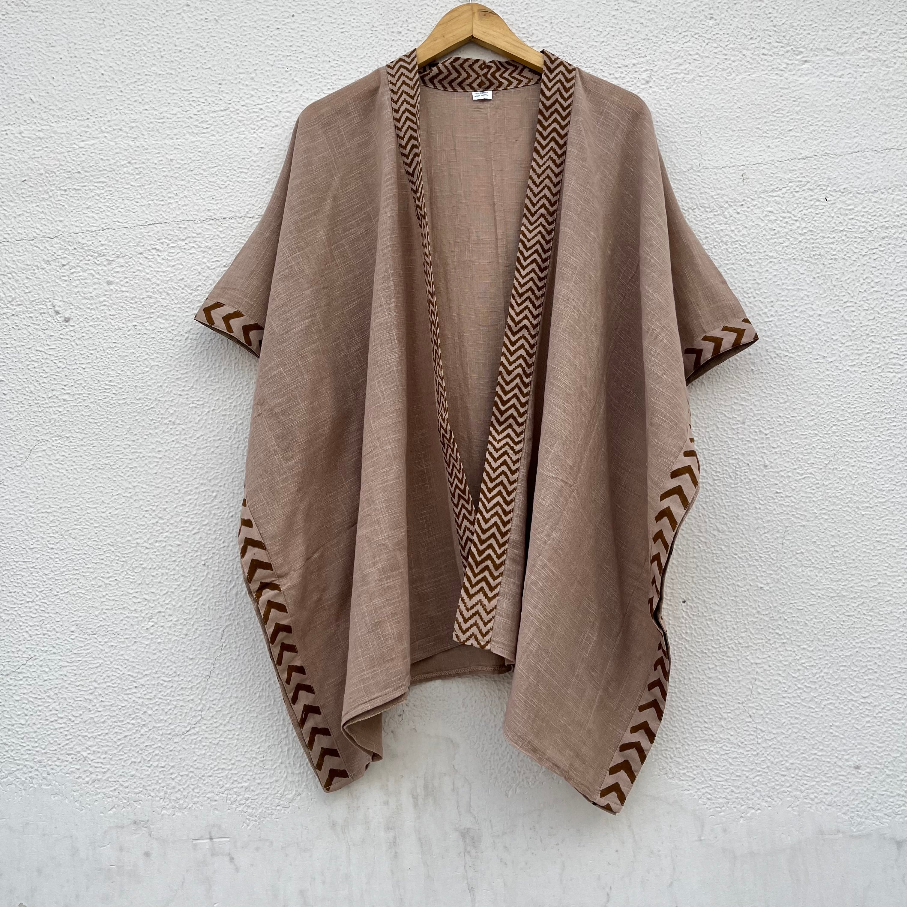 Karwaan Kaftan Cotton Shrug - Light Sand