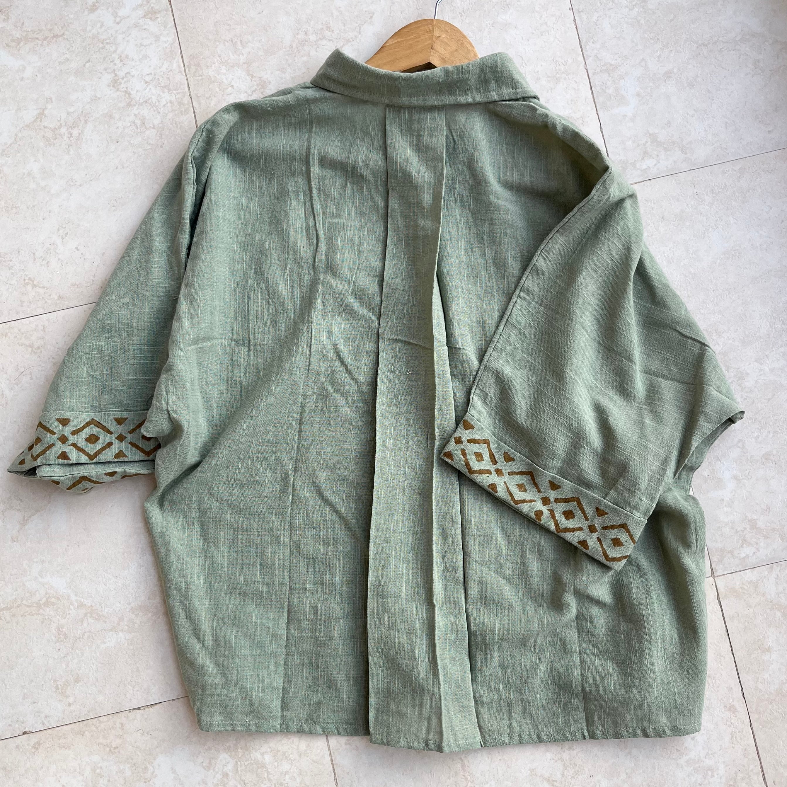 Rahgir Cotton Shirt - Sage Green