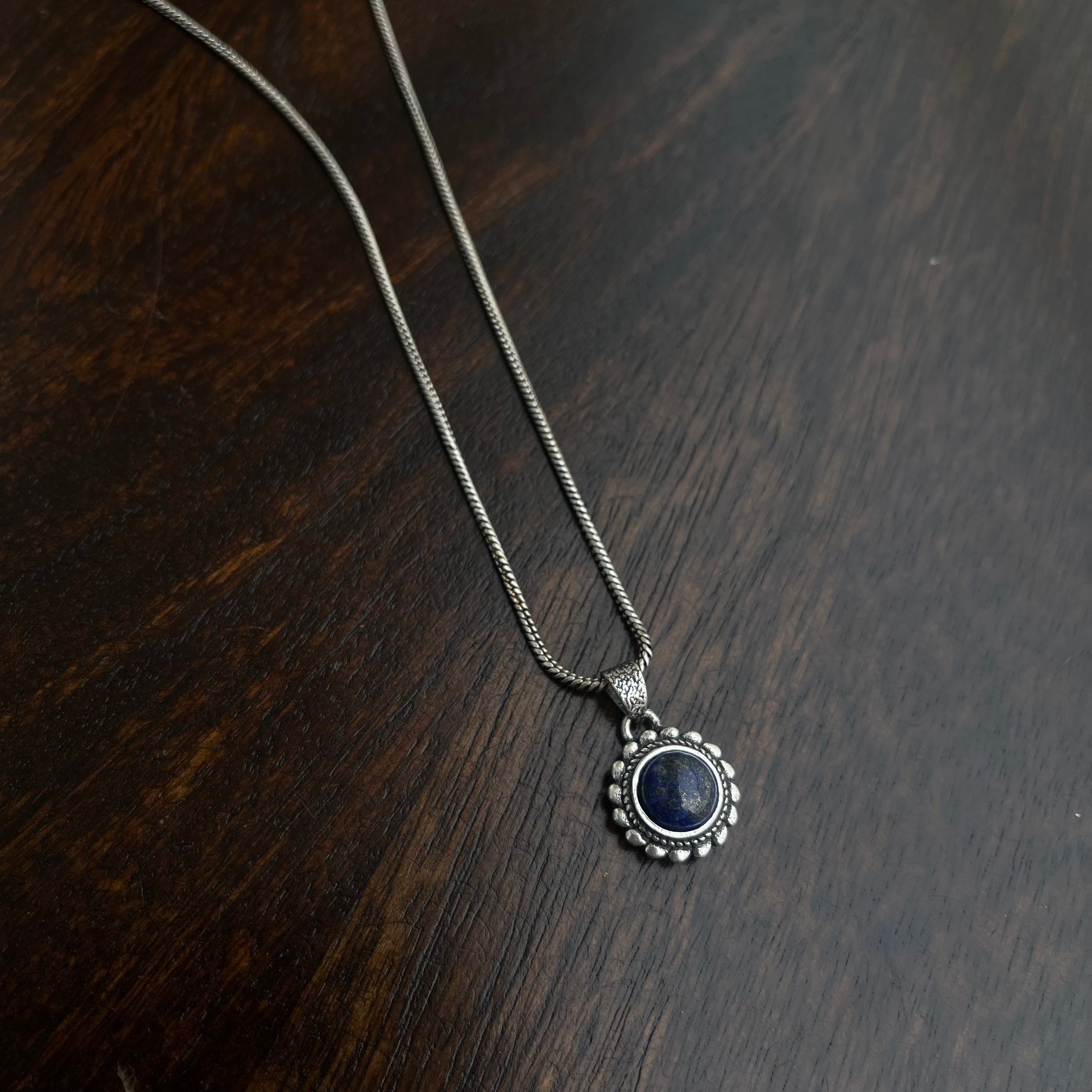 Lapis Stone Pendant & Chain