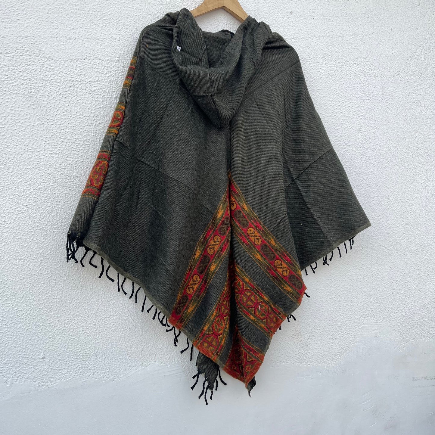 Pahadi Poncho 3 Patti with Hood - Green