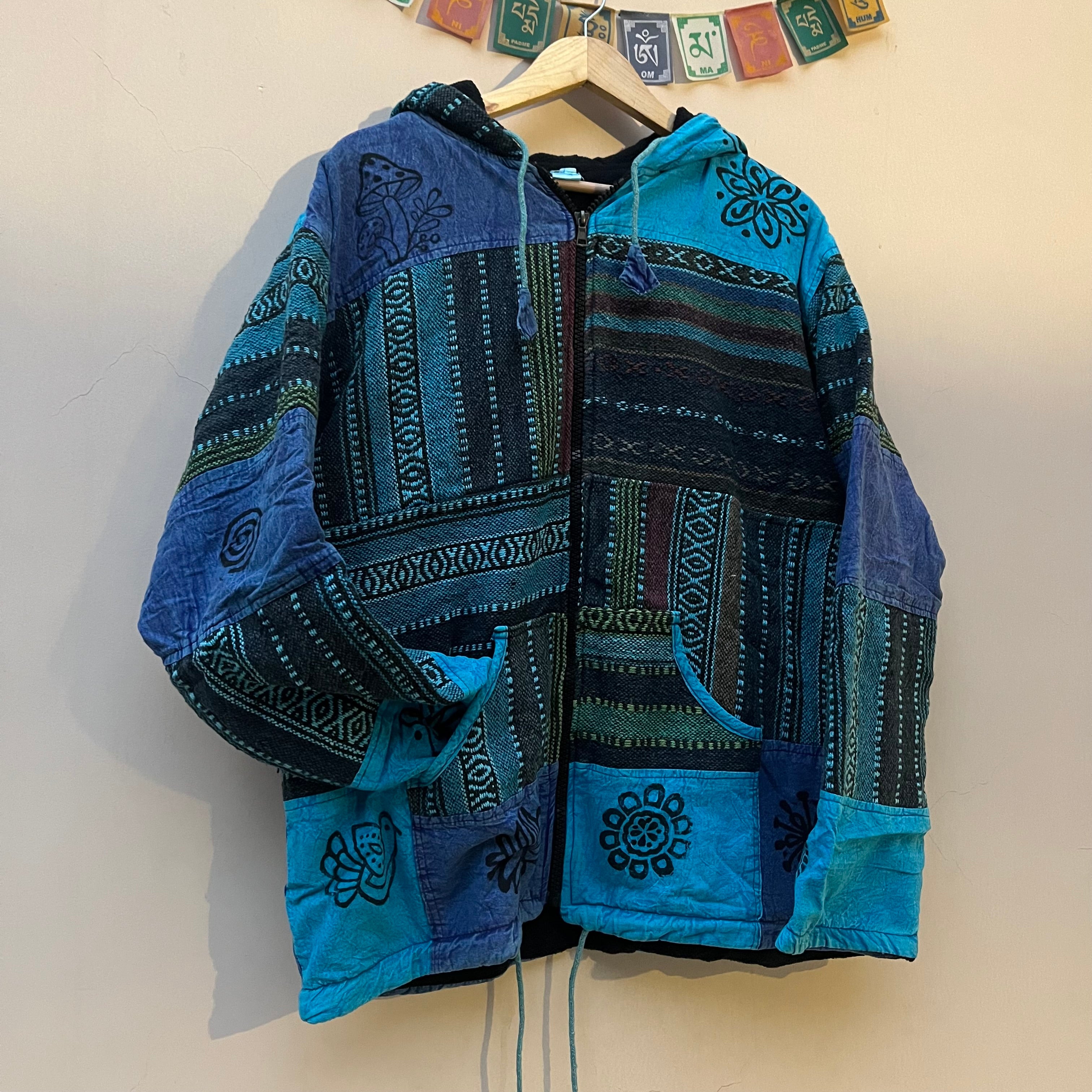 Pahadi Thread Jacket- Sea