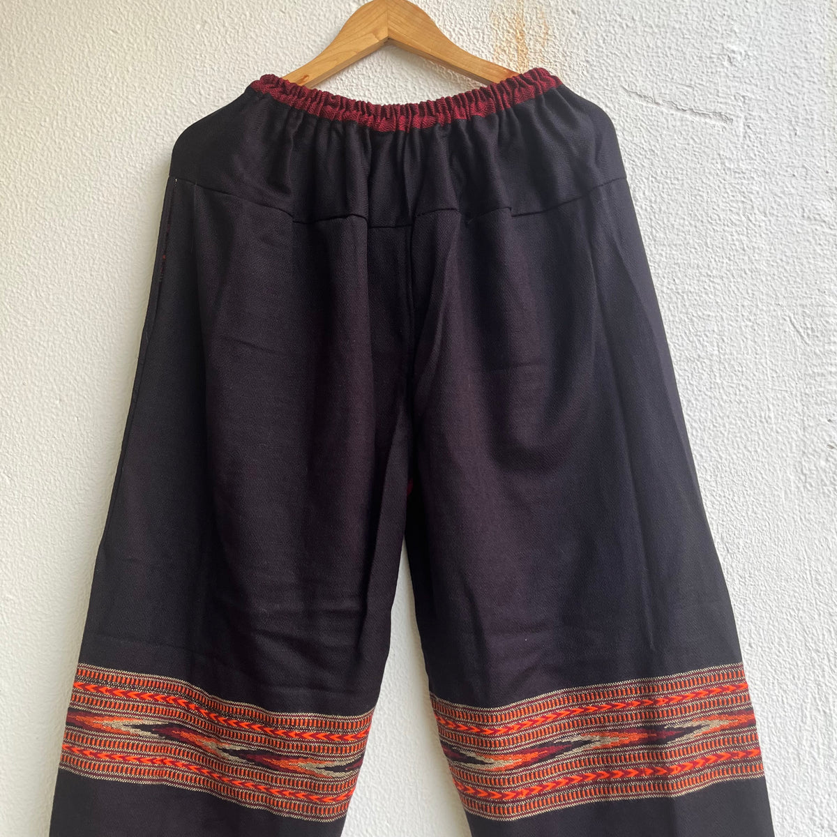 Woollen Kullu 3 Patti Pants- Black