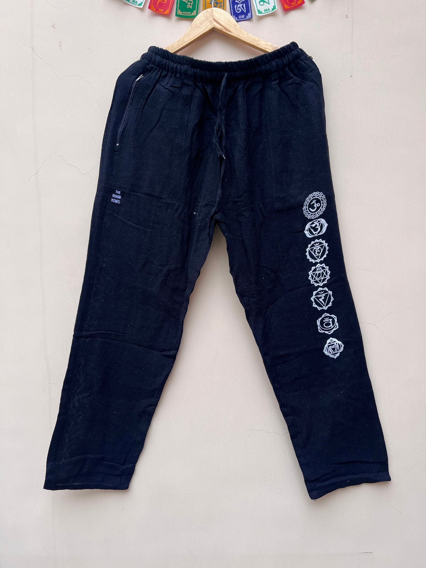 7 Chakra Pants b&w - Black