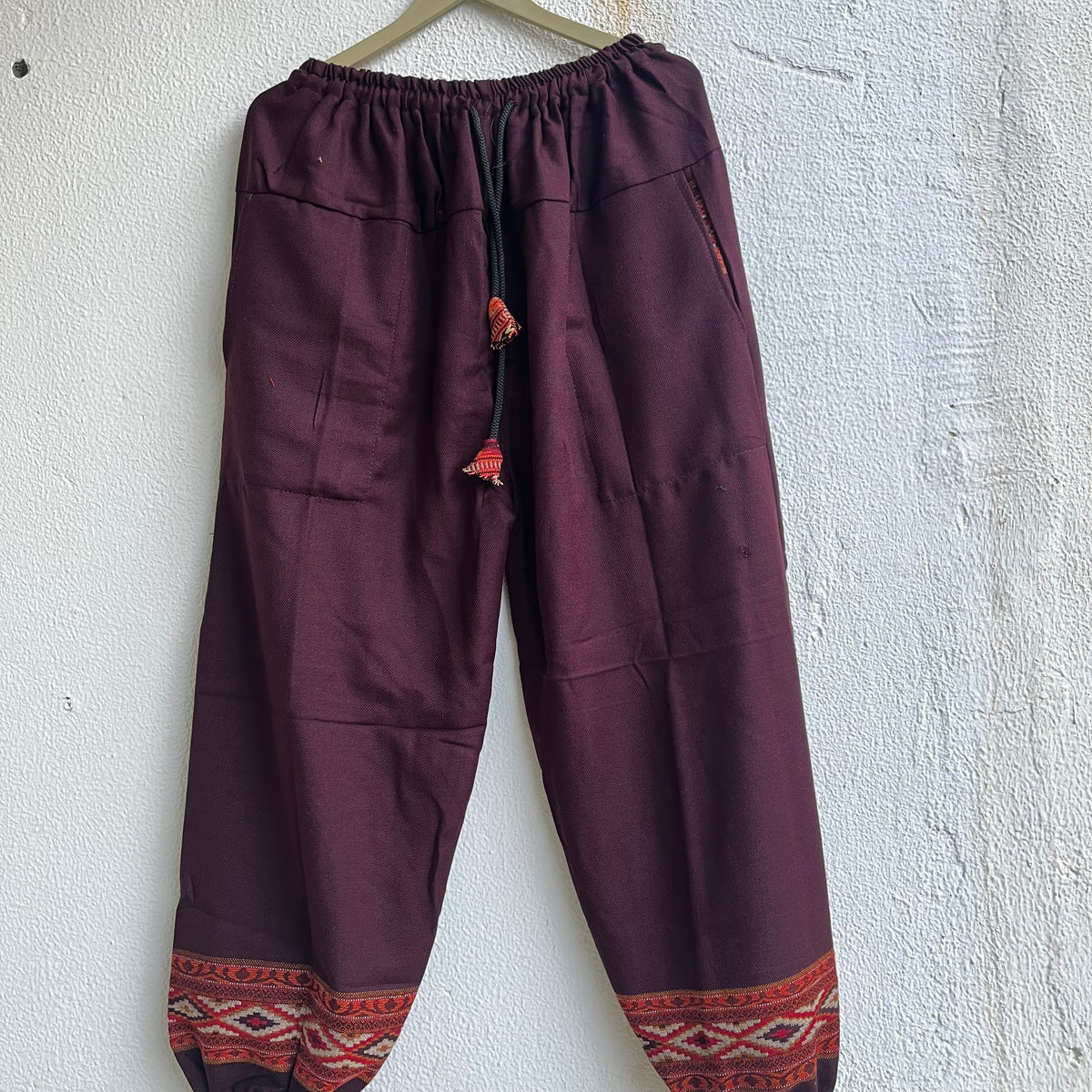 Woollen Pahadi Kullu Pants- Maroon
