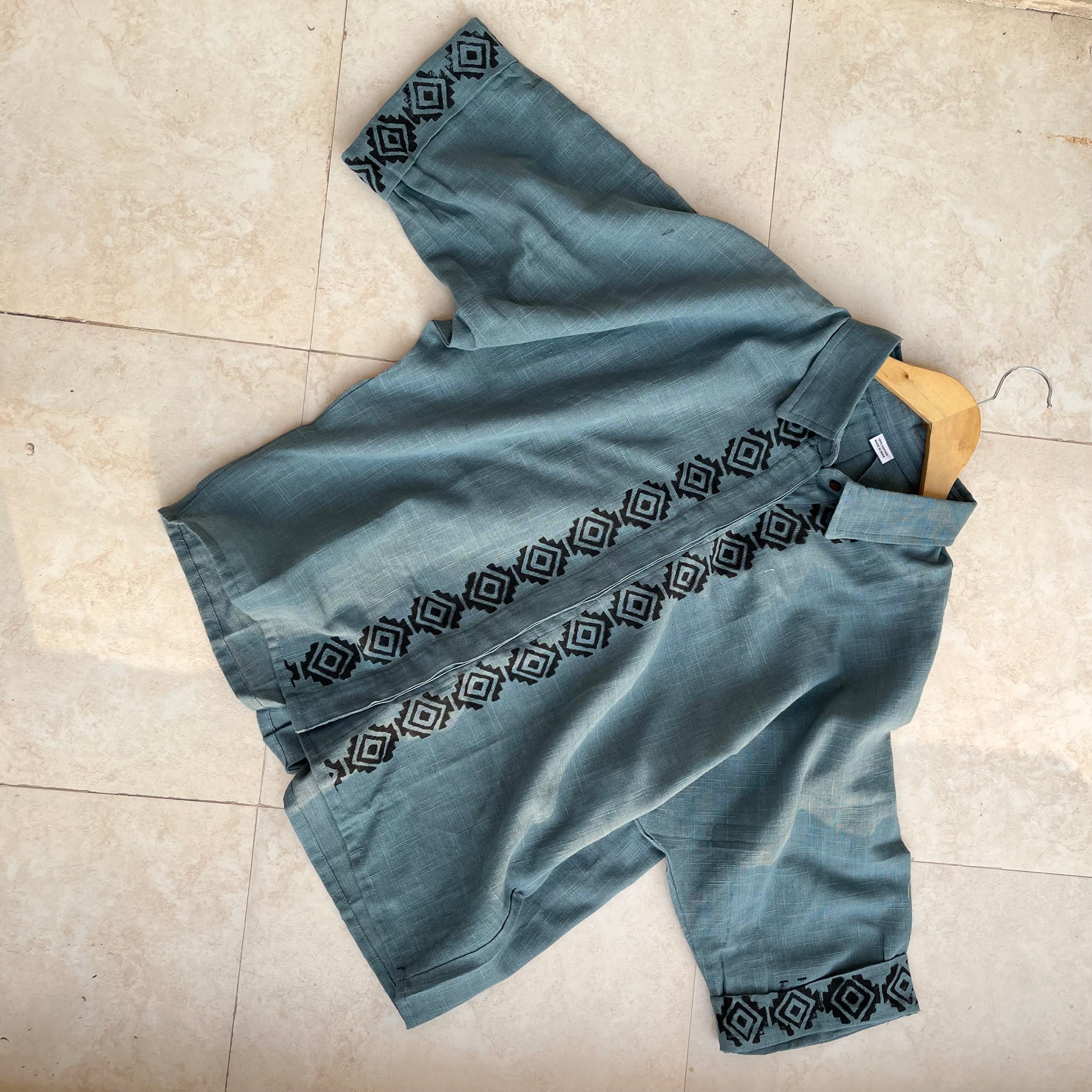 Rahgir Cotton Shirt - Dusty teal