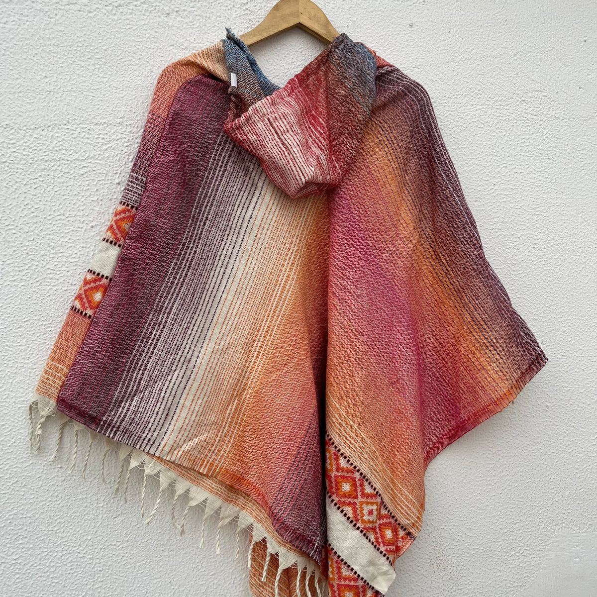 Pahadi Printed Poncho With Hood