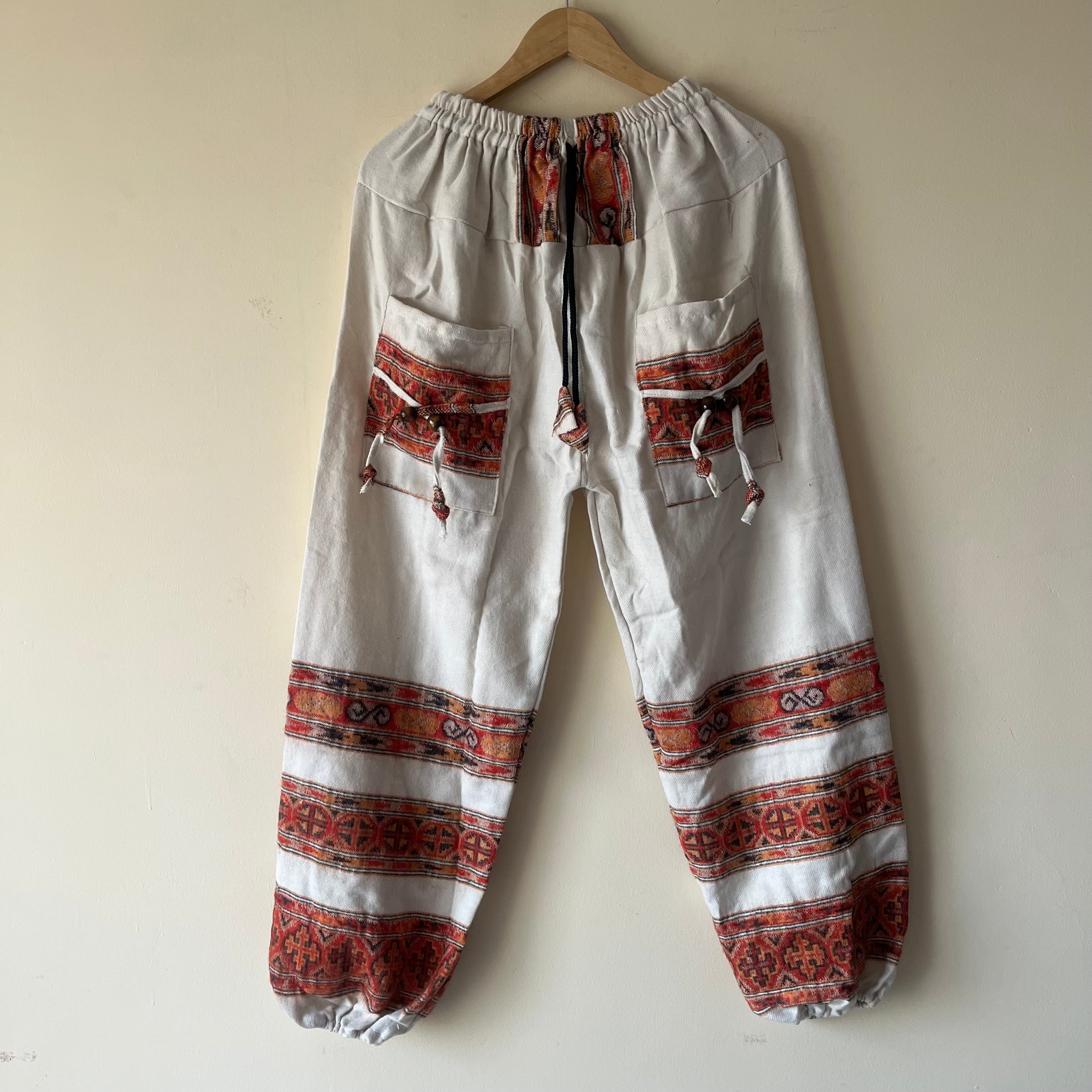 Woollen Kullu 3 Patti Pants- White