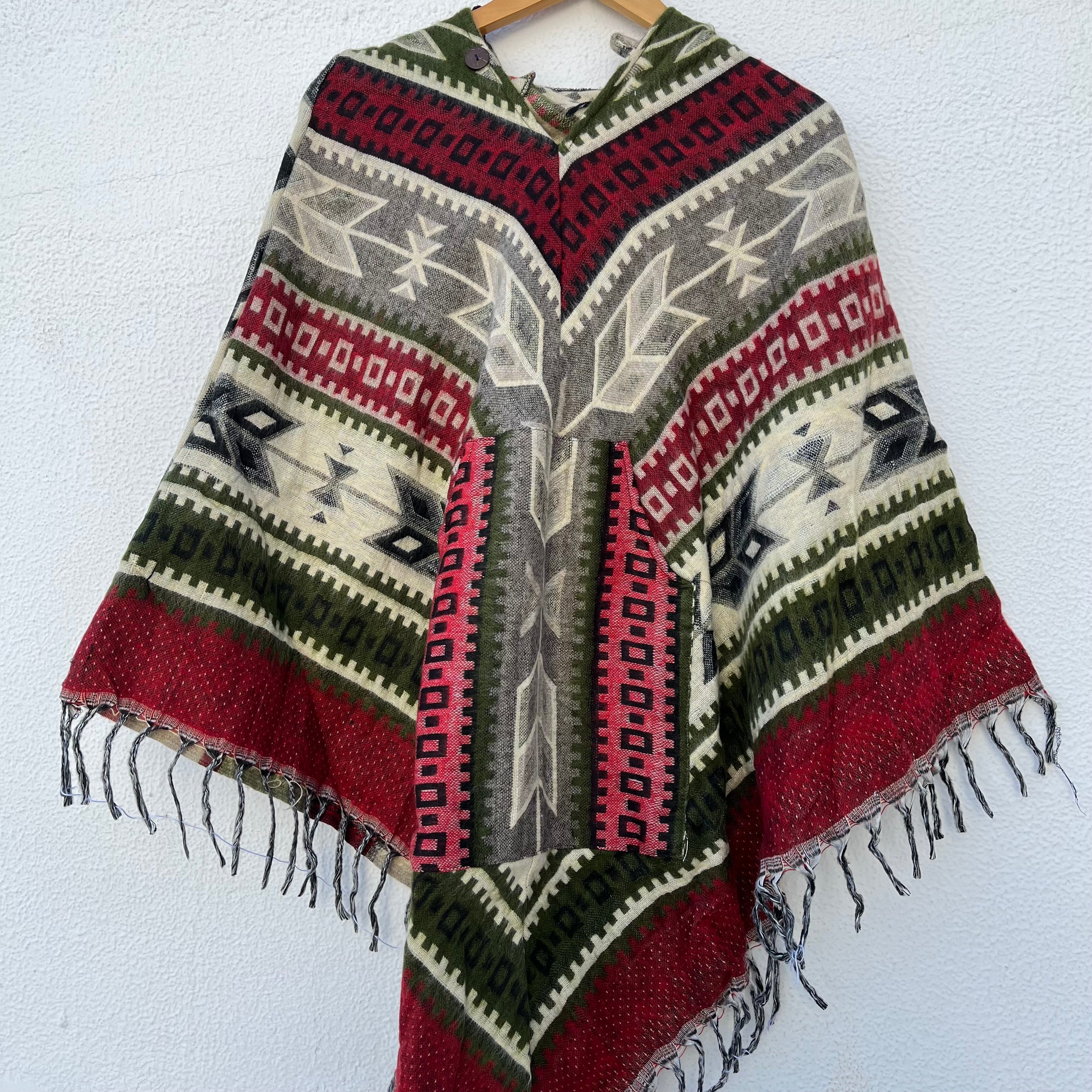 Pahadi Printed Poncho With Hood