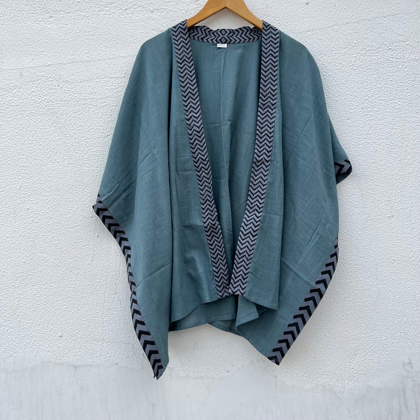 Karwaan Kaftan Cotton Shrug- Teal Blue