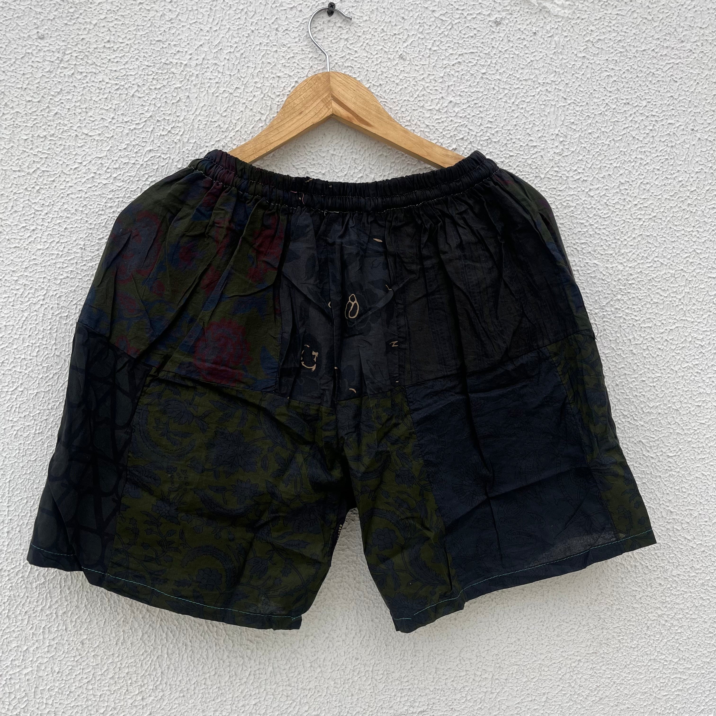 Patchwork Shorts - Black