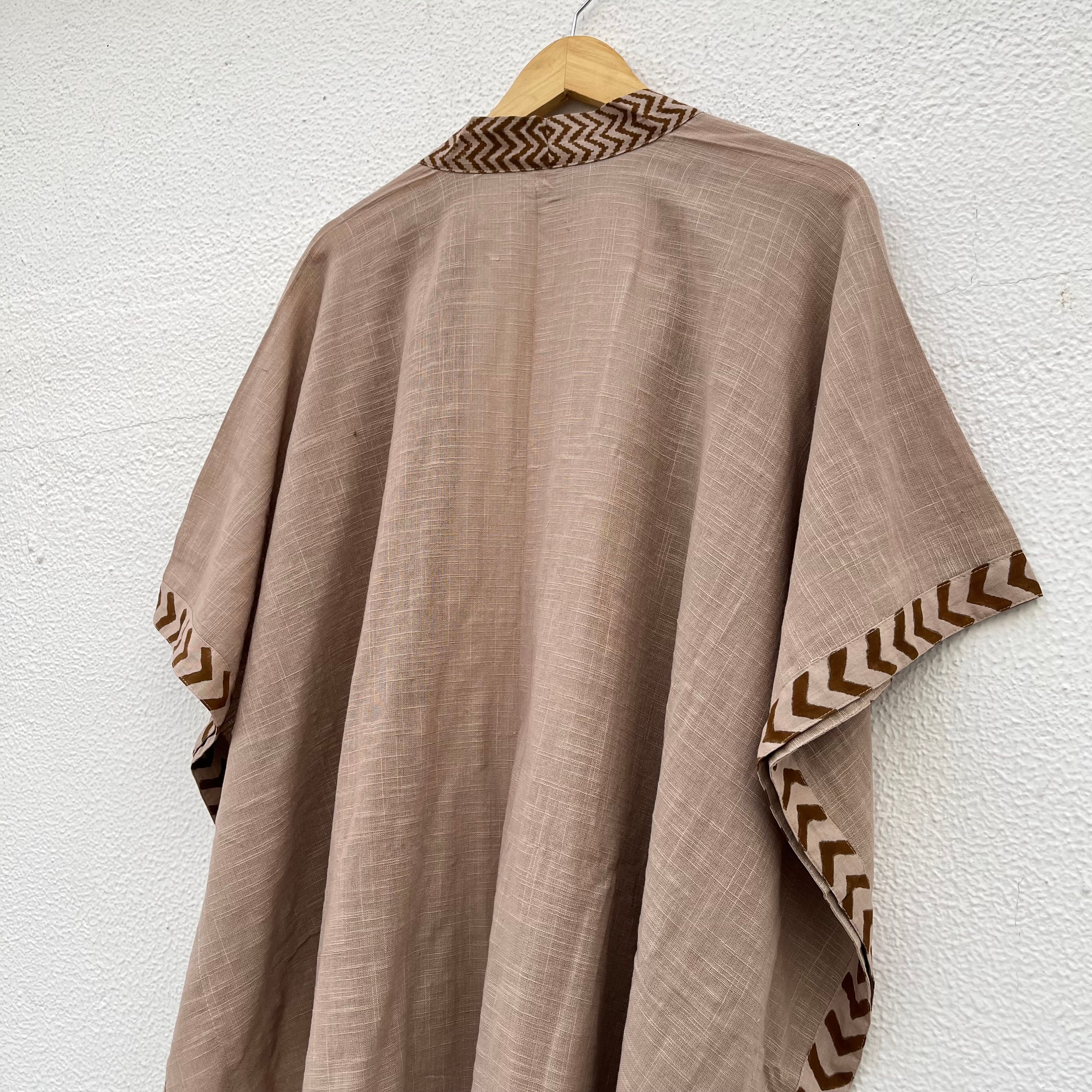 Karwaan Kaftan Cotton Shrug - Light Sand