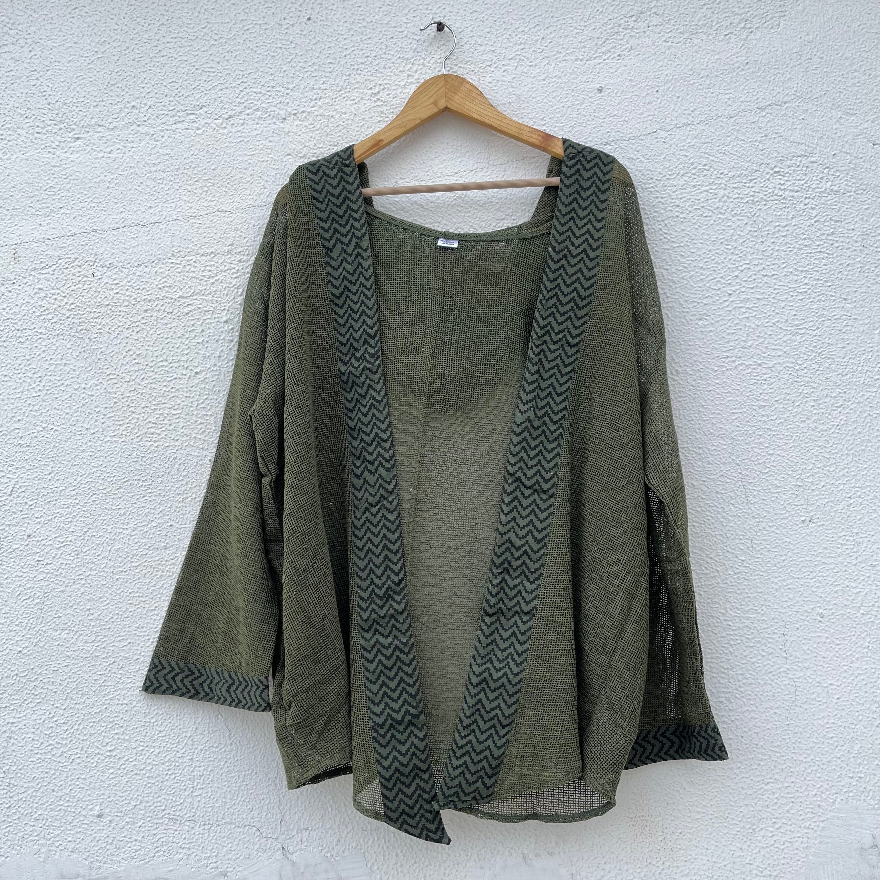 Kabira Cotton Shrug - Olive Green