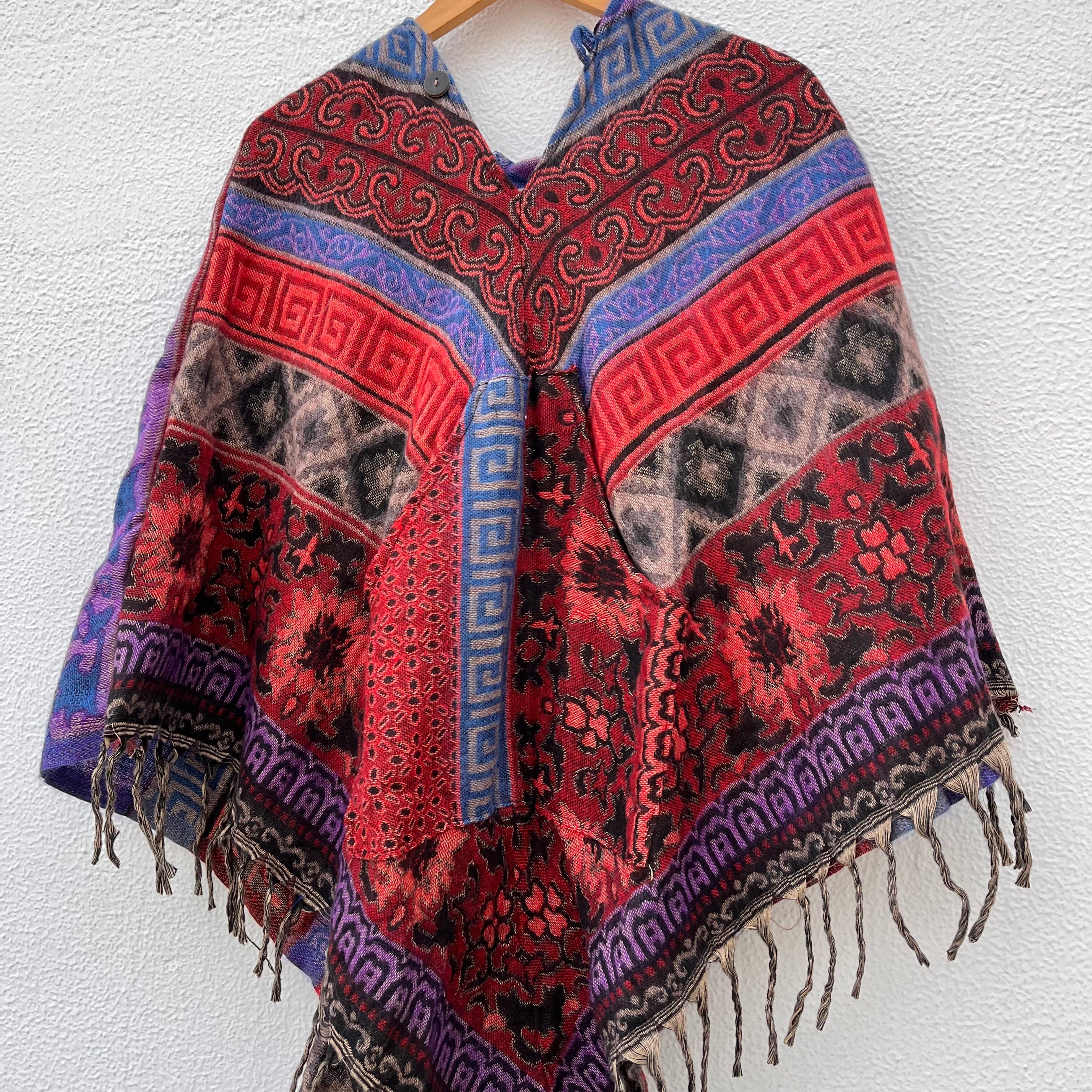 Pahadi Printed Poncho With Hood