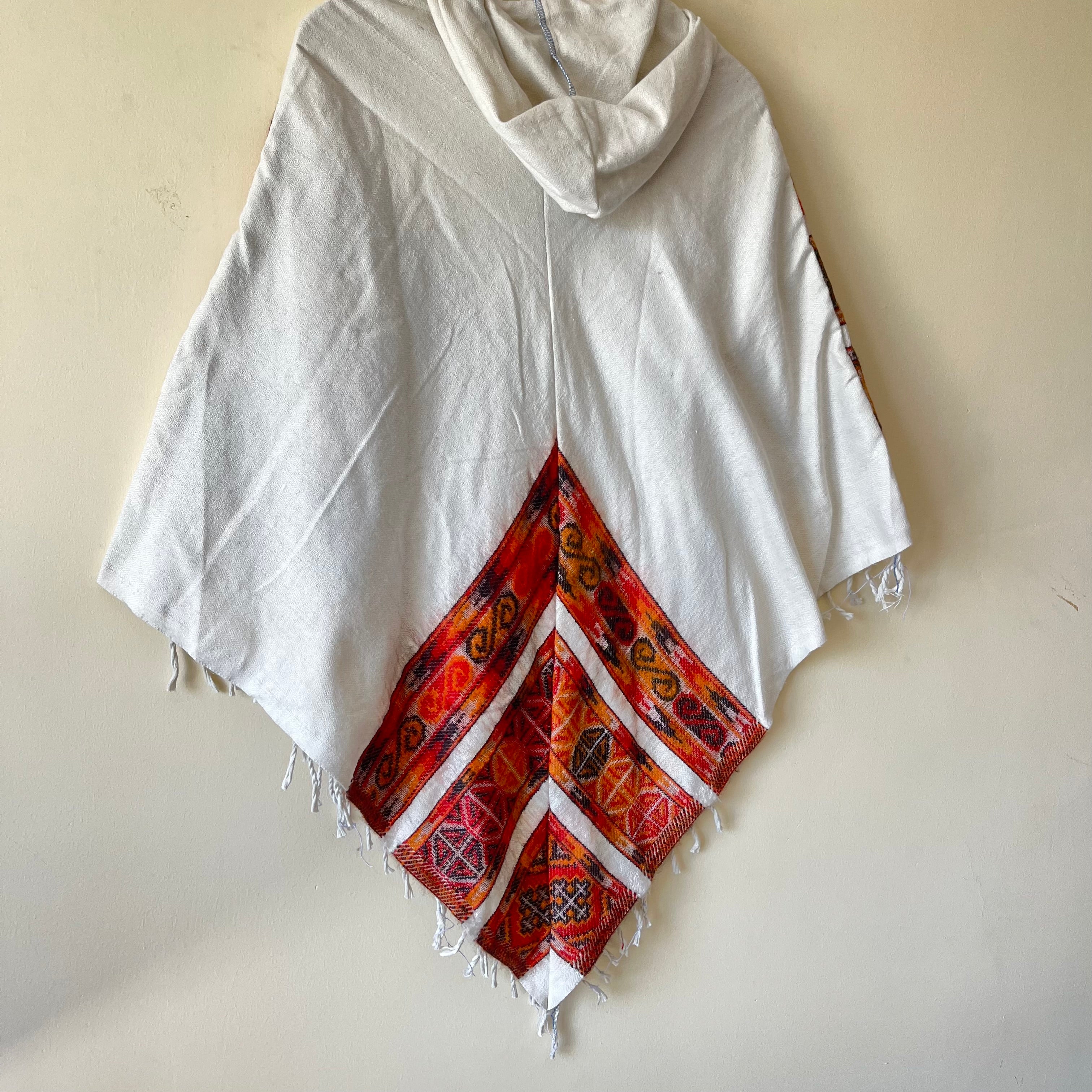 Combo Set - 3 Patti Poncho + 3 Patti Pants (White)