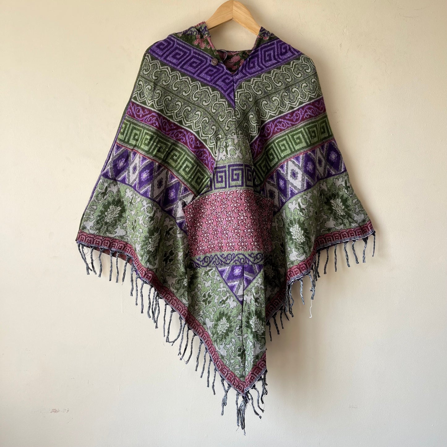 Pahadi Printed Poncho With Hood