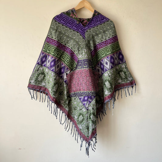 Pahadi Printed Poncho With Hood
