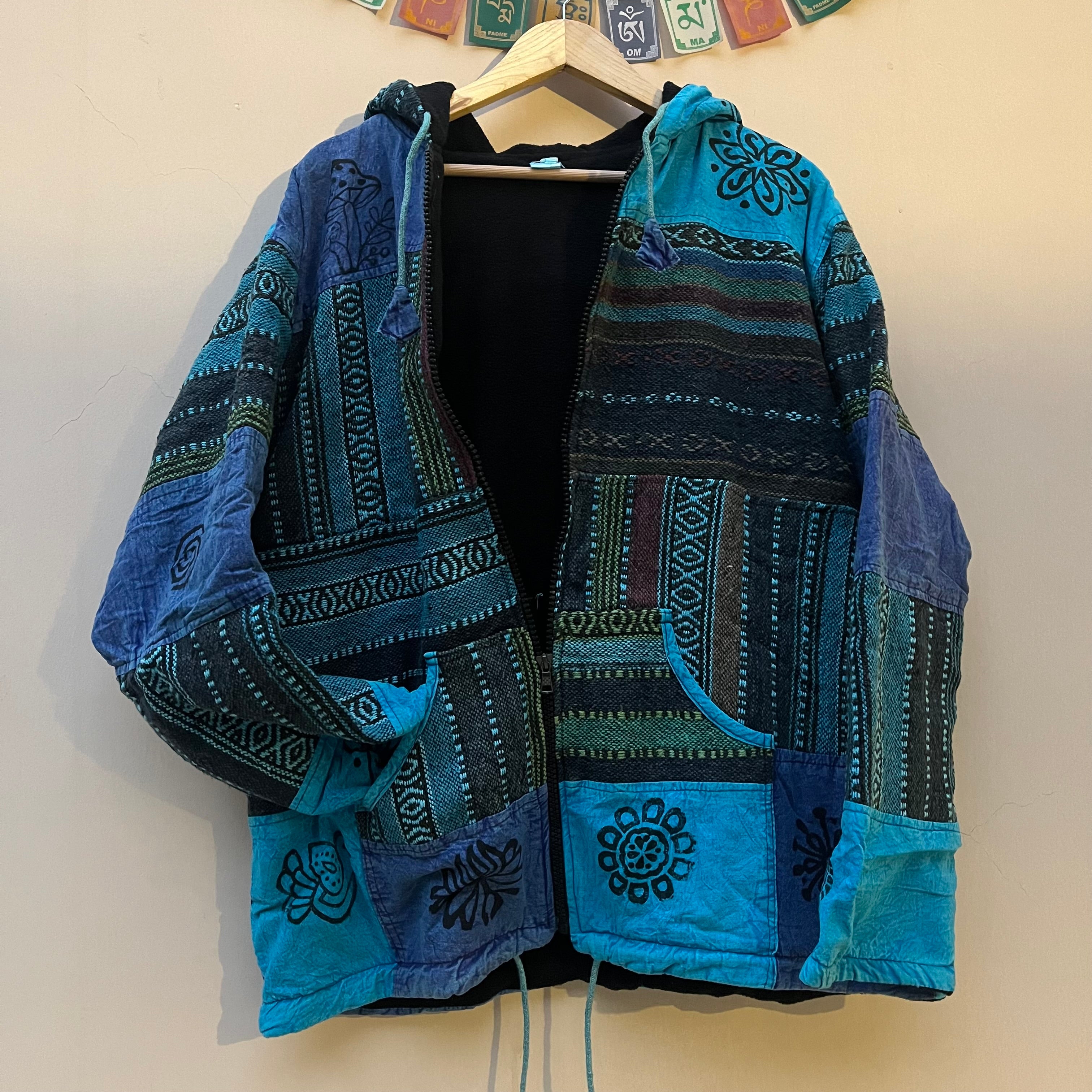 Pahadi Thread Jacket- Sea