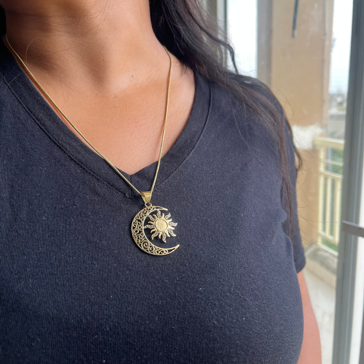 Sun-Moon Pendant & Chain
