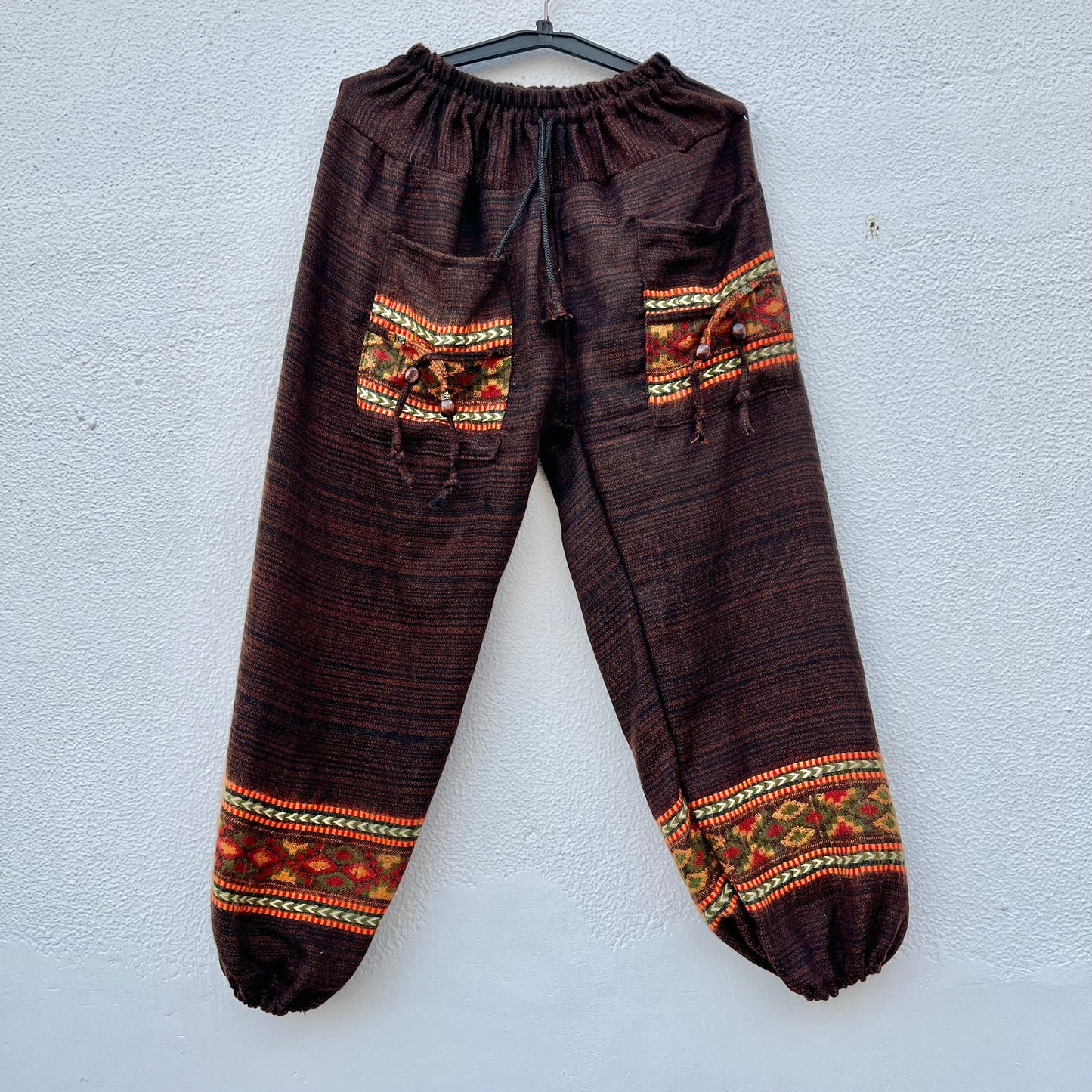 Combo Set - Kullu Poncho + Woollen Pants (Brown)
