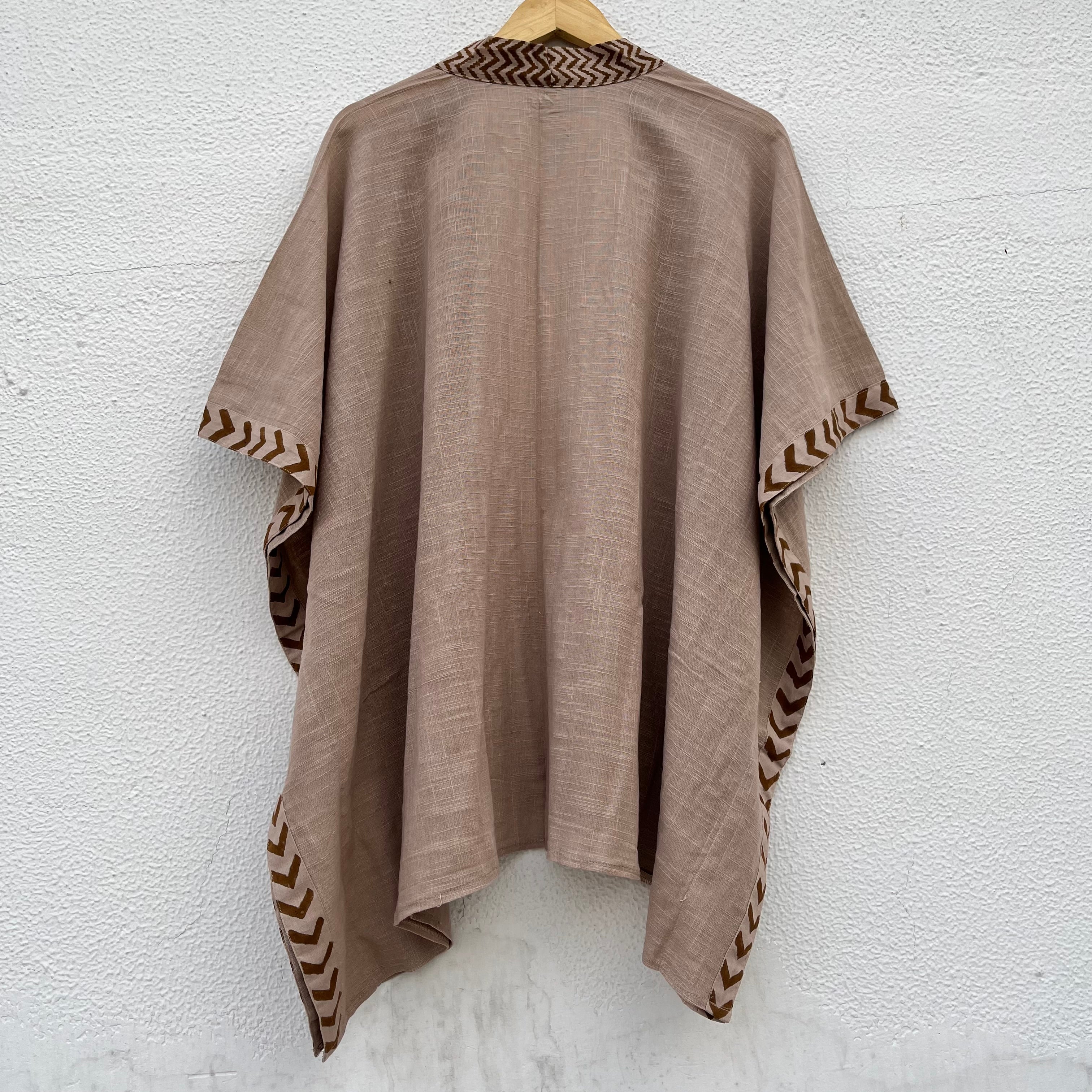 Karwaan Kaftan Cotton Shrug - Light Sand