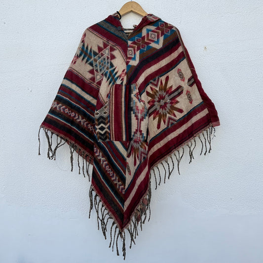 Pahadi Printed Poncho With Hood