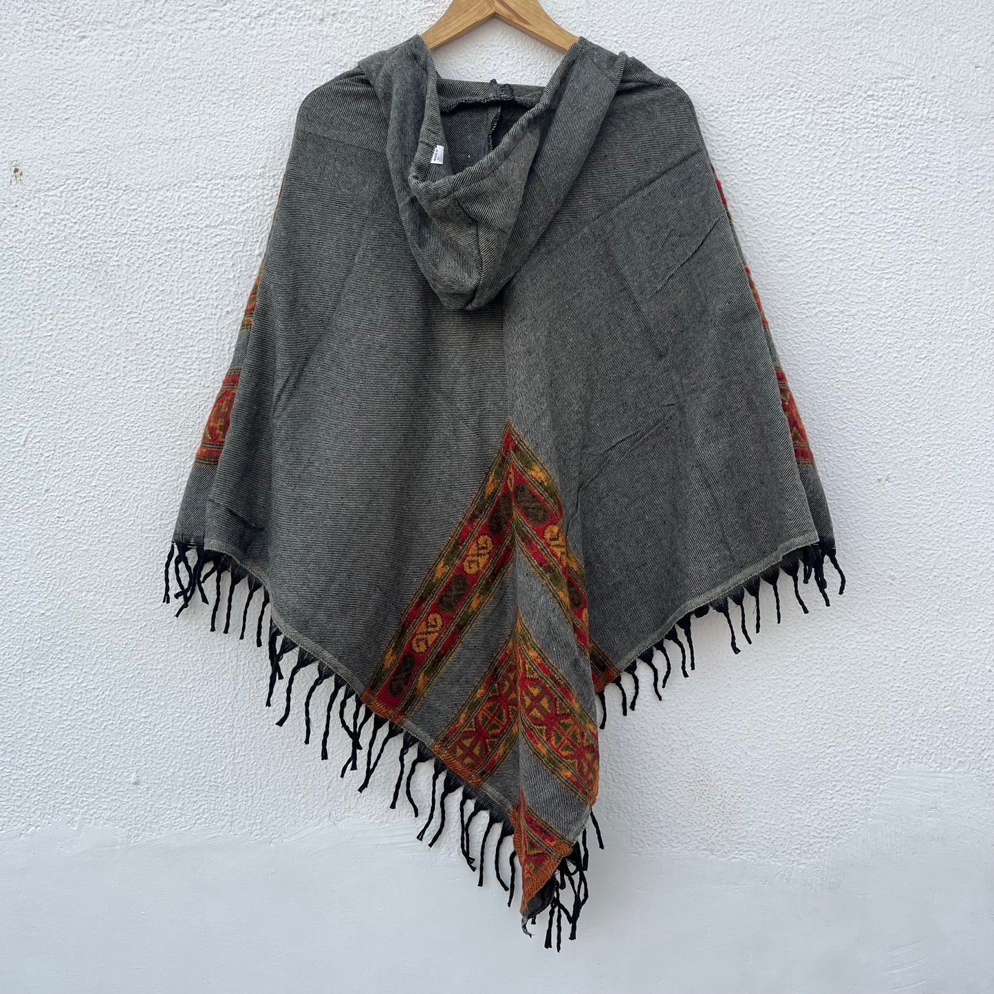 Pahadi Poncho 3 Patti with Hood - Grey