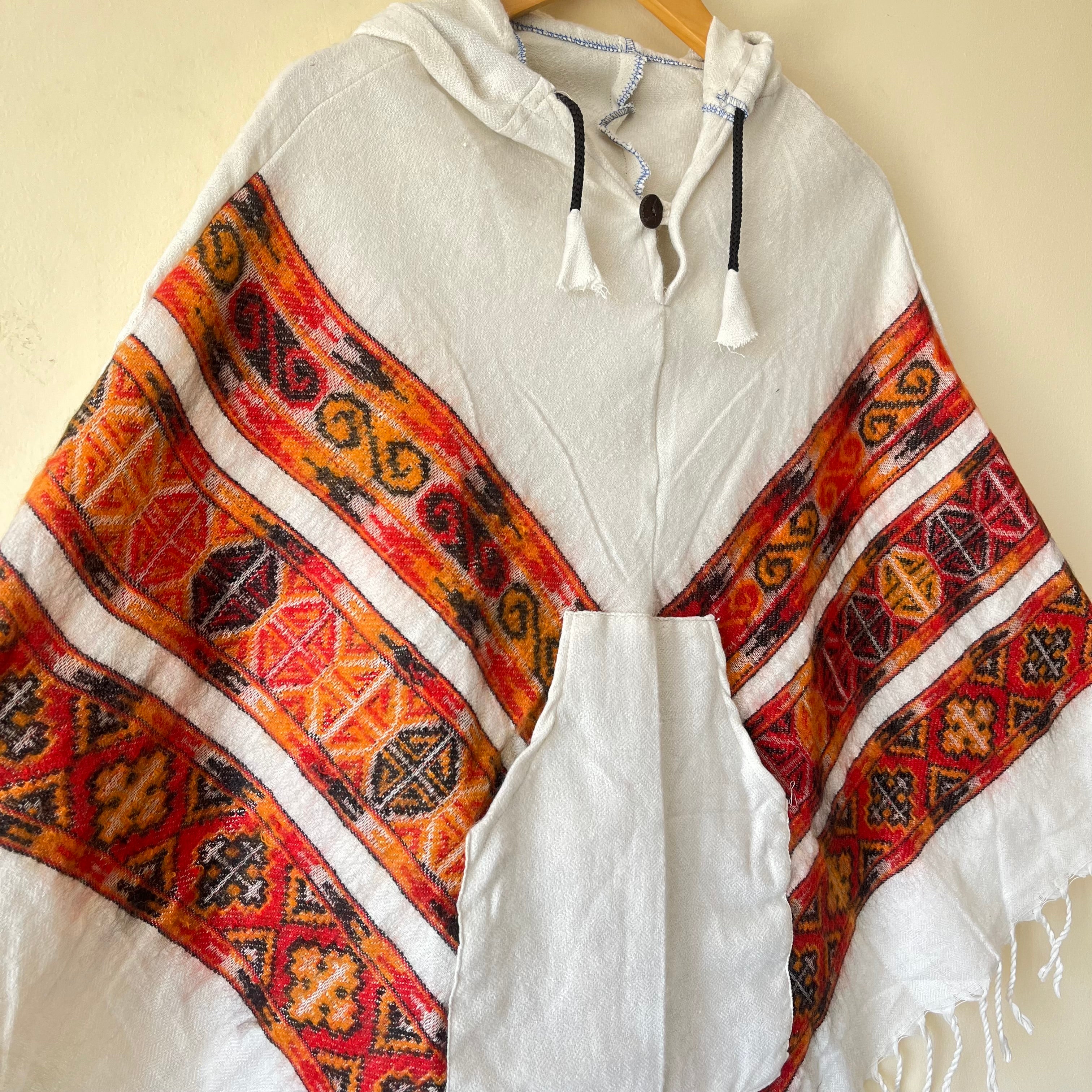Combo Set - 3 Patti Poncho + 3 Patti Pants (White)