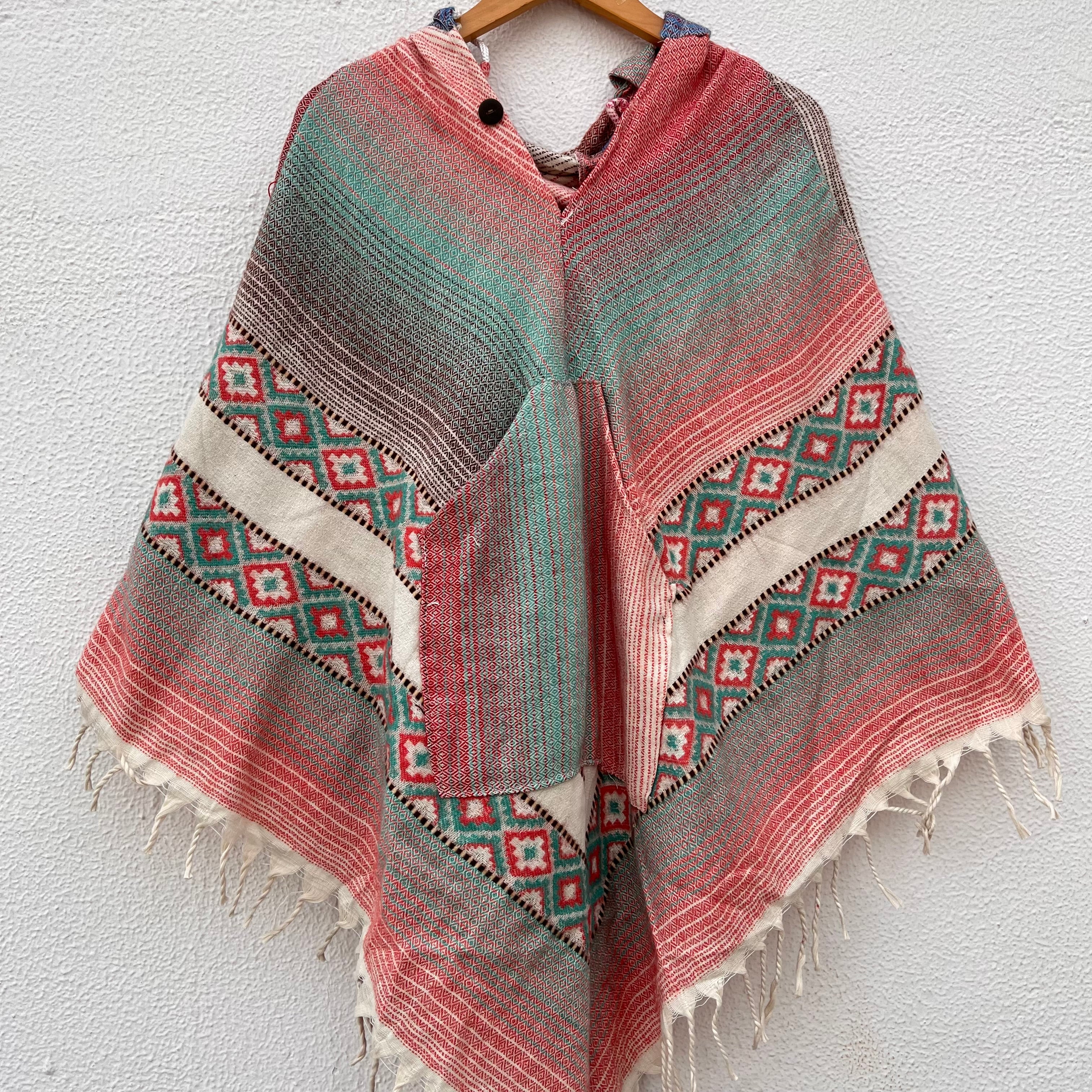 Pahadi Printed Poncho With Hood
