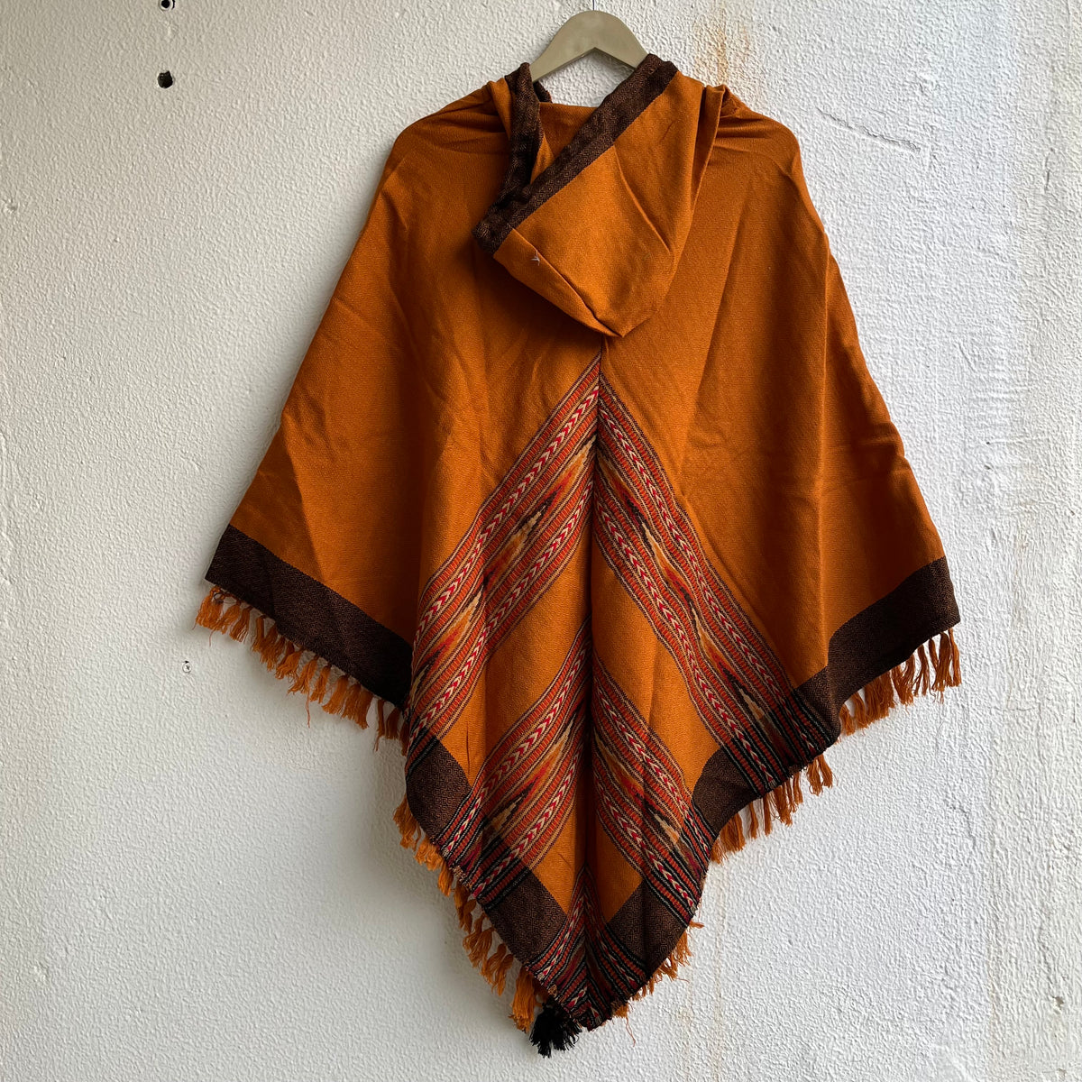 Pahadi Poncho 3 Patti with Hood - Mustard