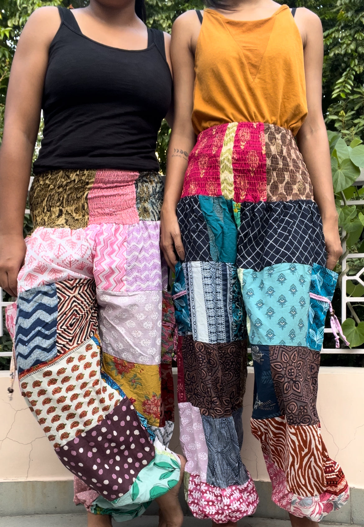 Patchwork Pants - Kansai Pattern (Turquoise )