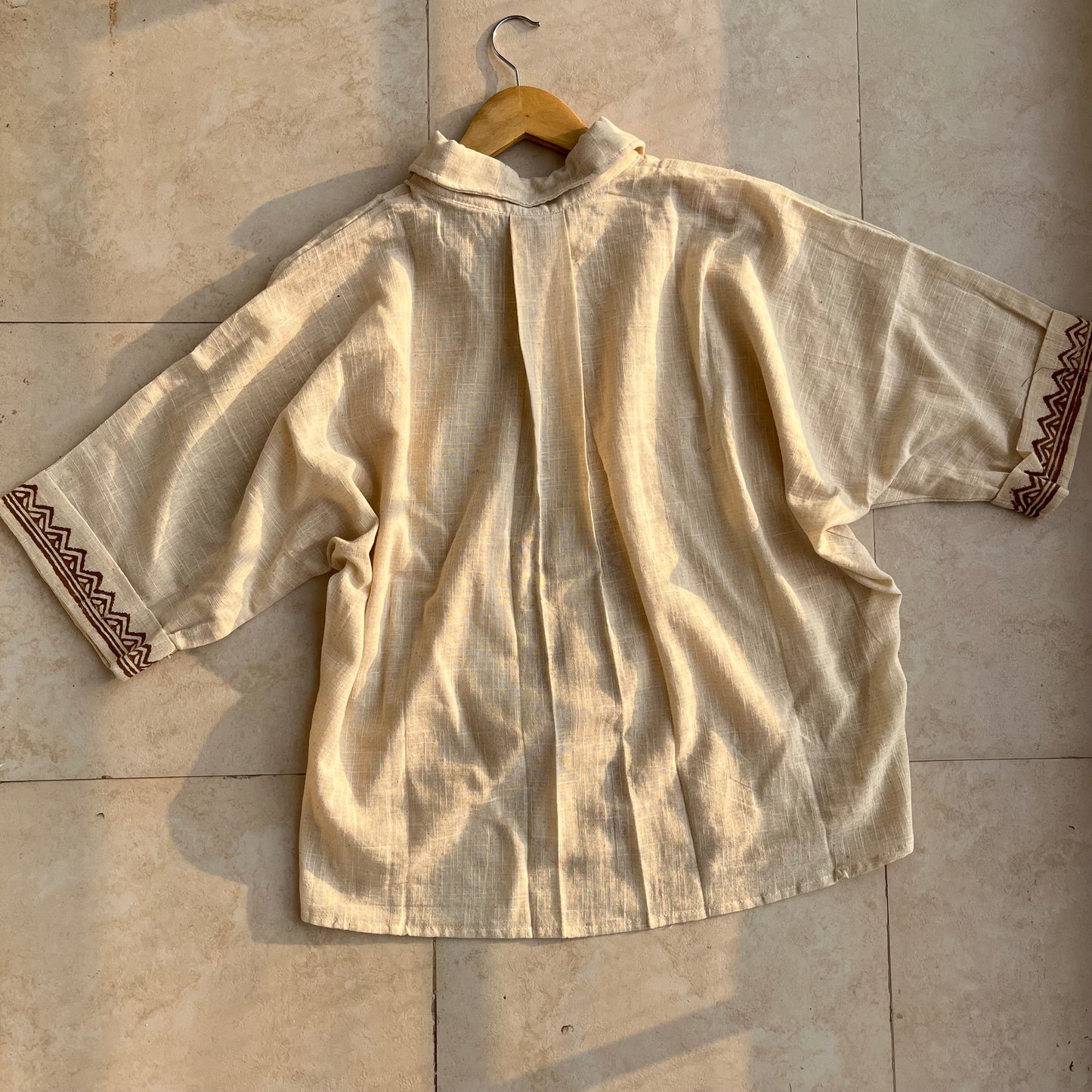 Rahgir Cotton Unisex Shirt - Warm Cream