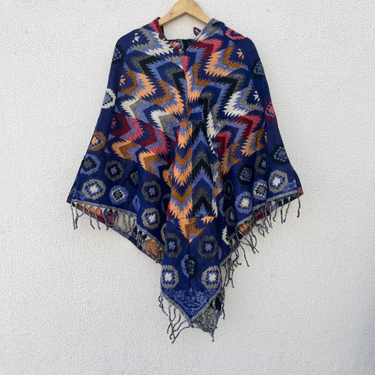Pahadi Printed Poncho With Hood