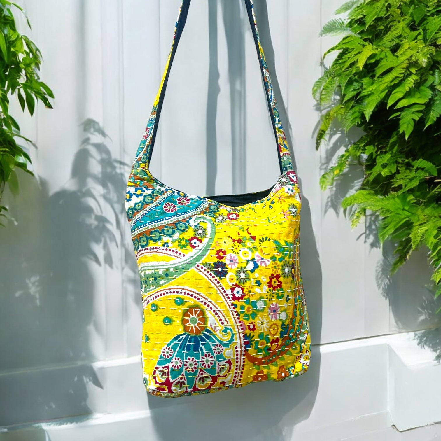 Small Kantha Jhola - Yellow