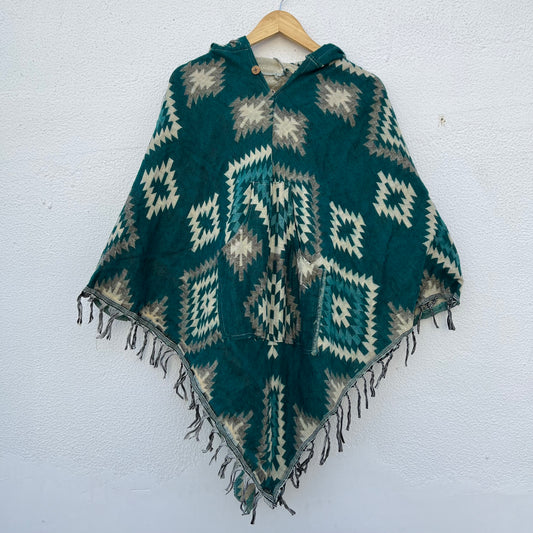 Pahadi Printed Poncho With Hood