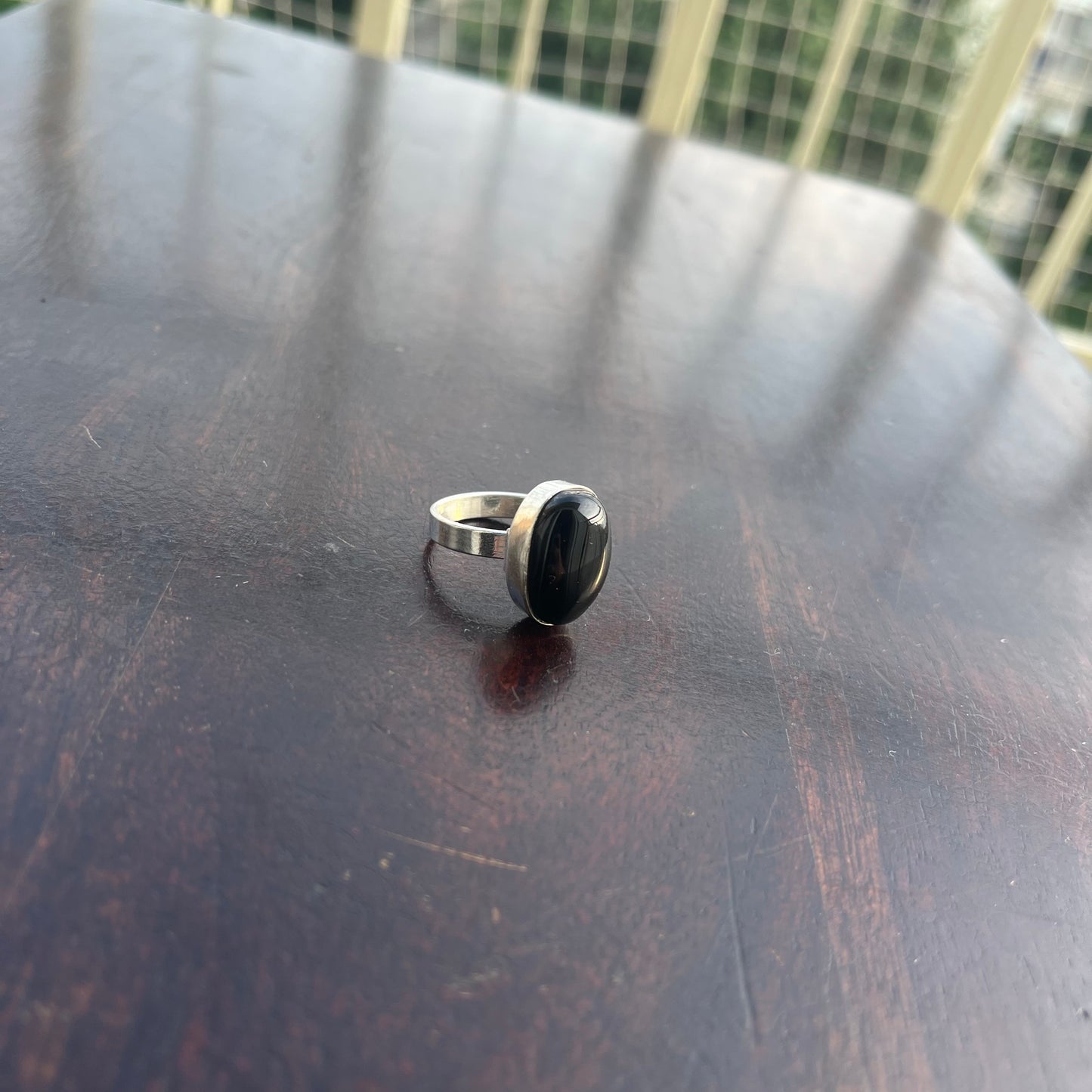 Black Onyx Adjustable Ring