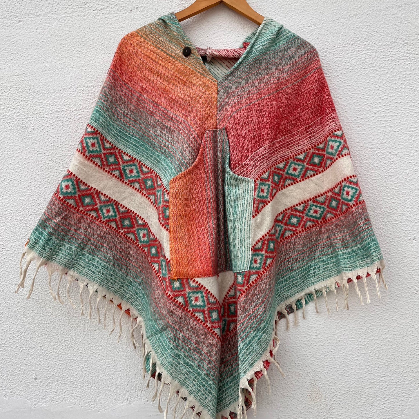 Pahadi Printed Poncho With Hood