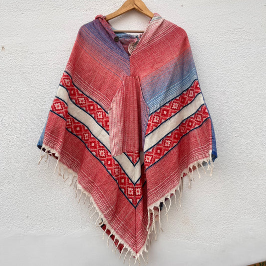 Pahadi Printed Poncho With Hood