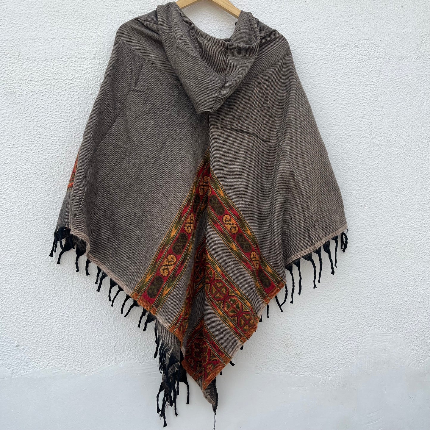 Pahadi Poncho 3 Patti with Hood - Brown