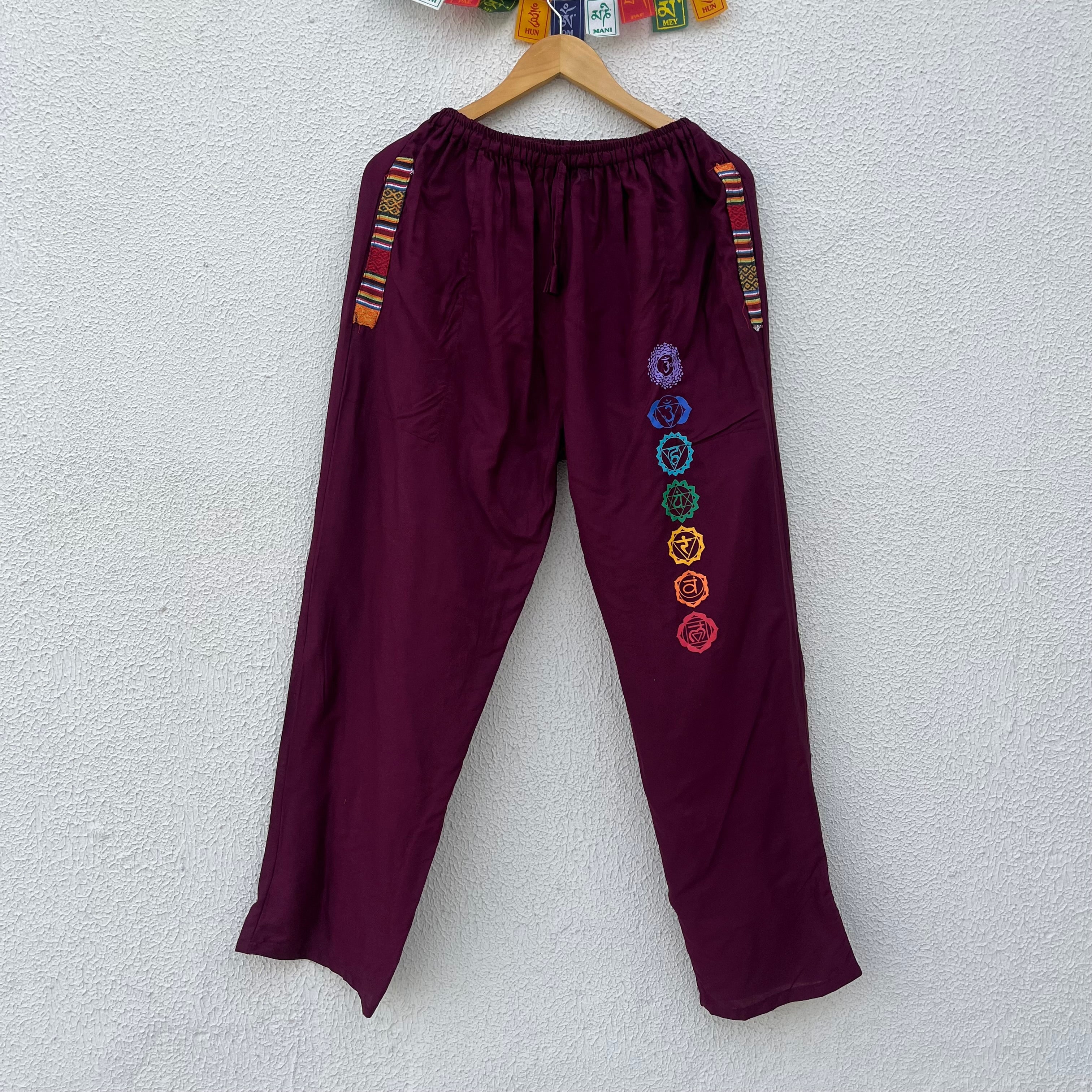 7 Chakra Pants - Wine (Multicolour)