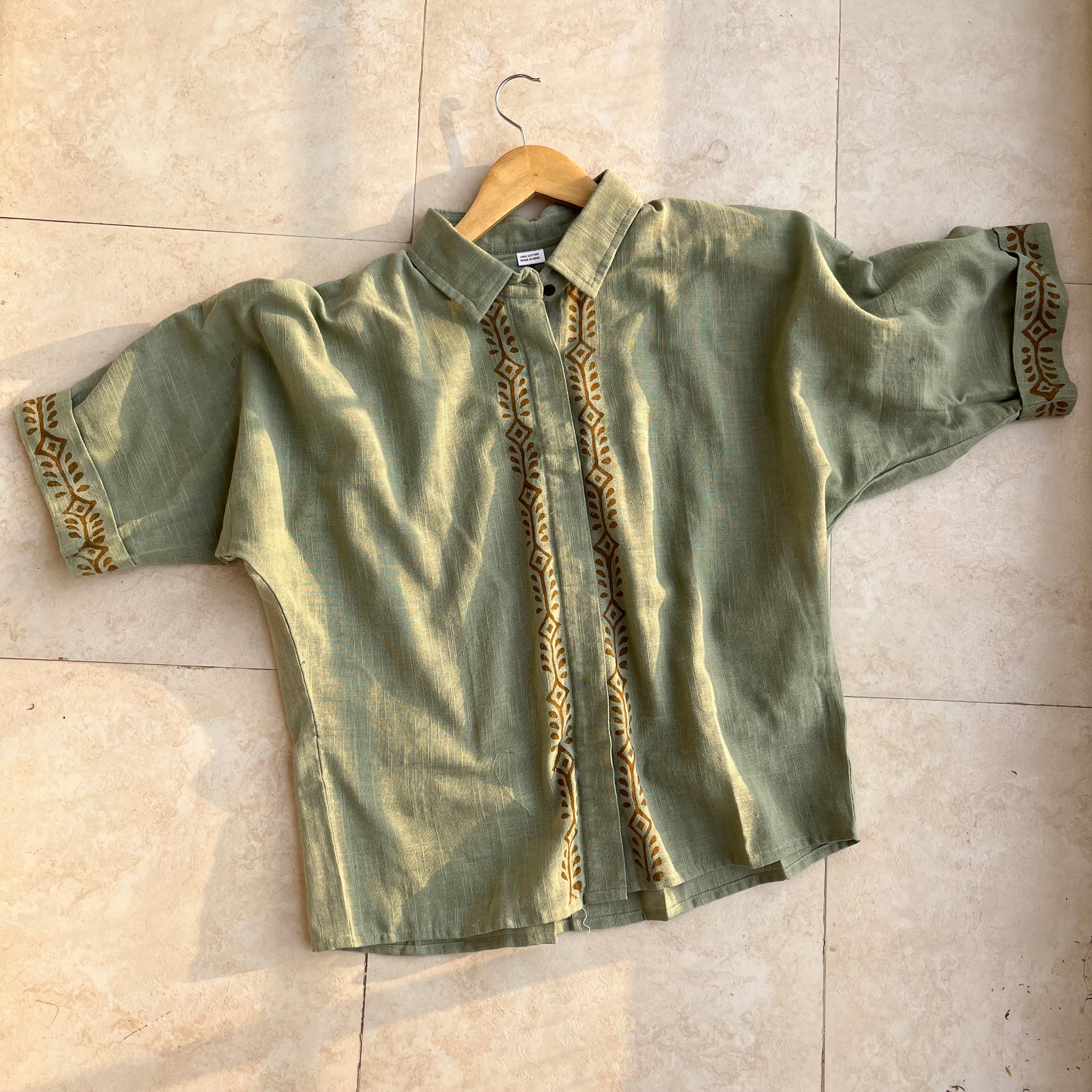 Rahgir Cotton Shirt - Sage Green