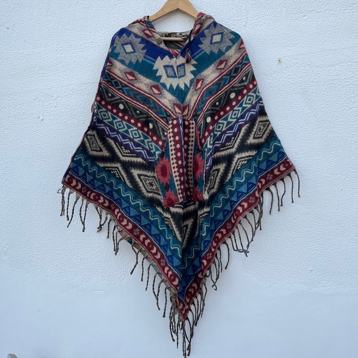 Pahadi Printed Poncho With Hood