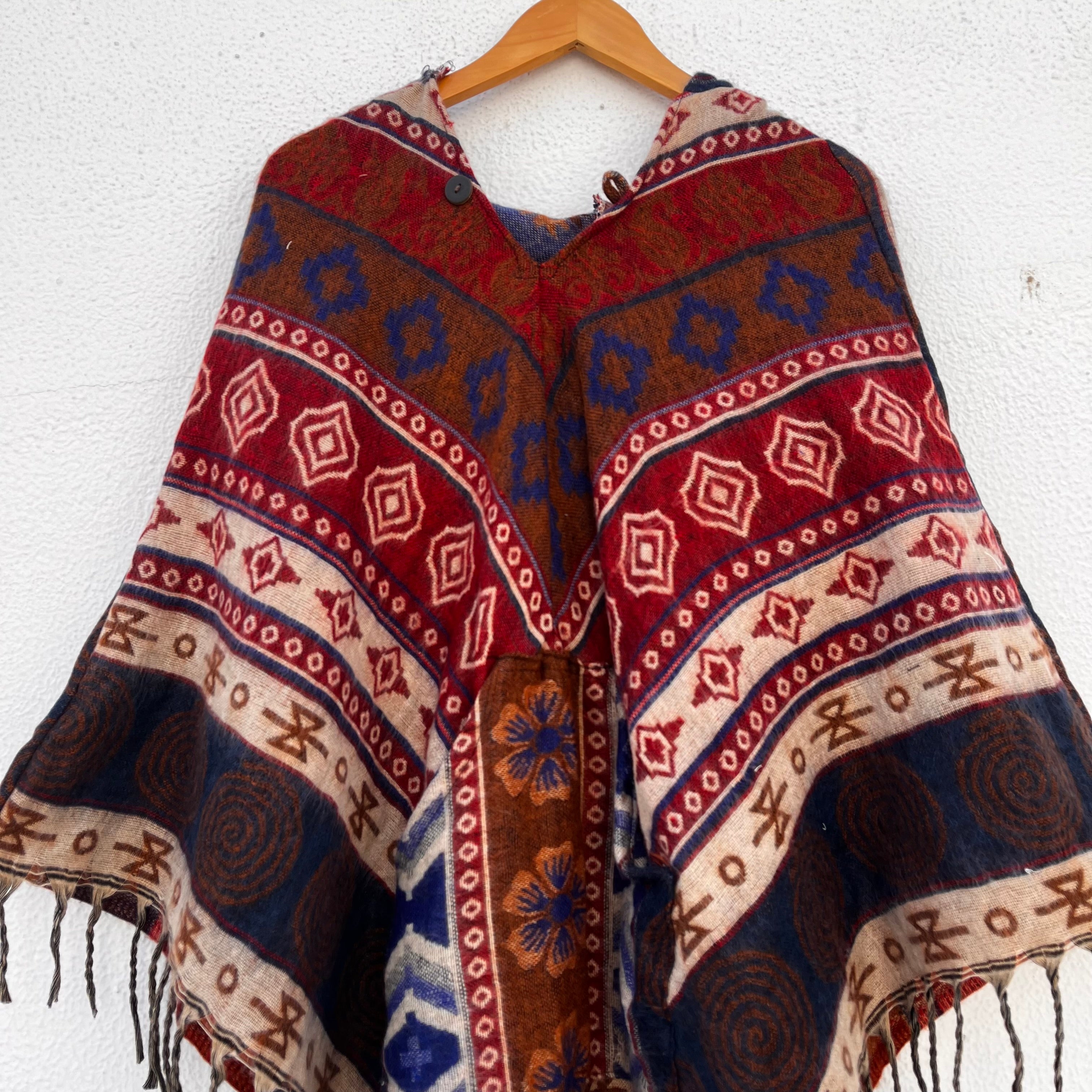 Pahadi Printed Poncho With Hood