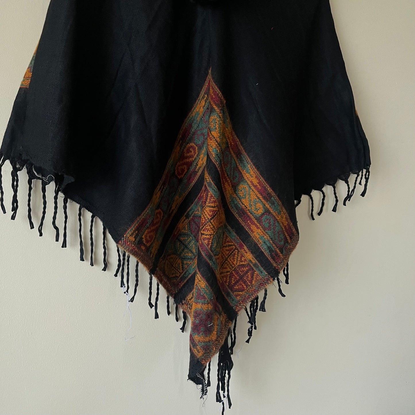 Pahadi Poncho 3 Patti with Hood - Black